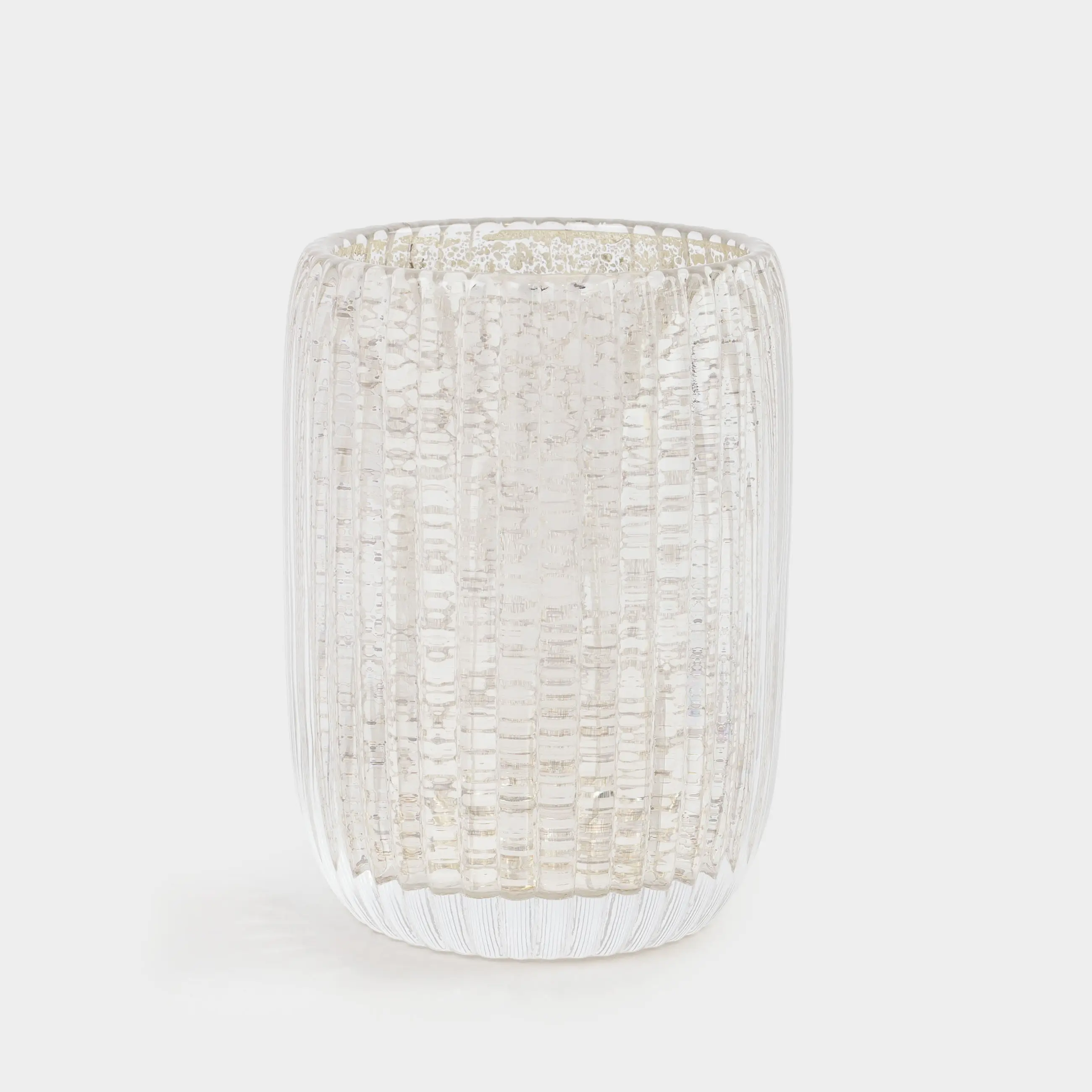 Bathroom tumbler, 10 cm, glass, gold, Patina rib
