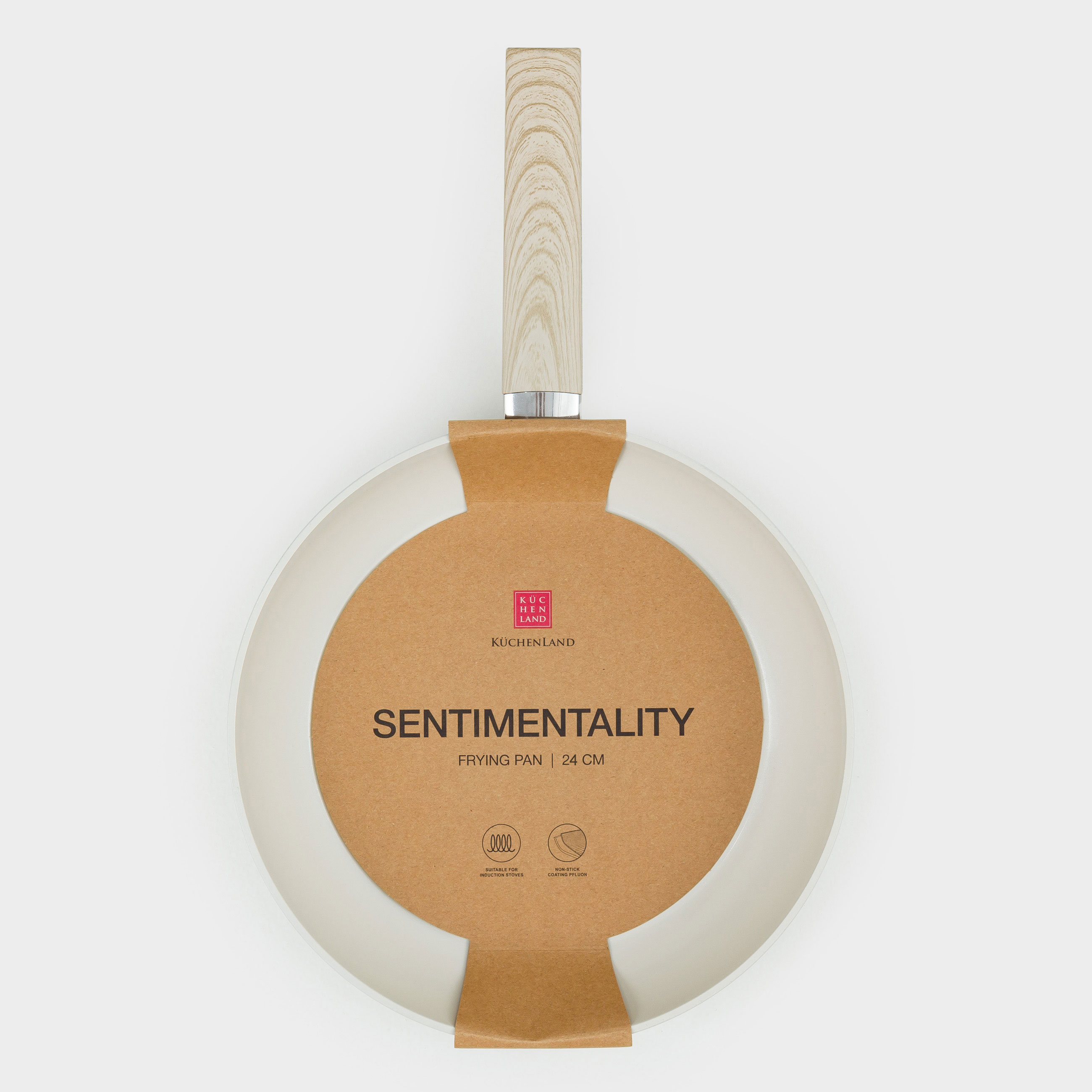 Frying pan, 24 cm, coated, aluminum, milky, Sentimentality