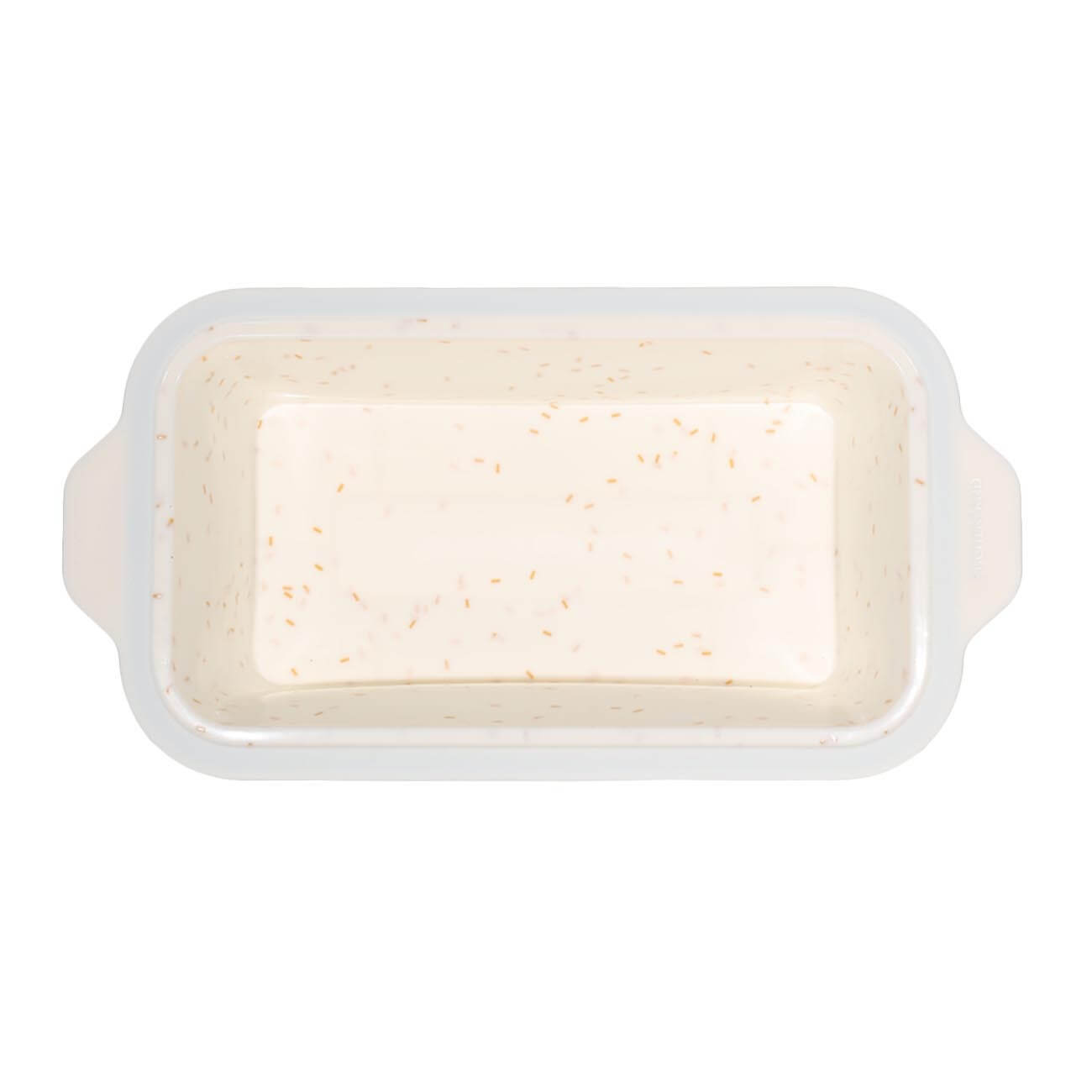 Baking dish, 28x14 cm, silicone / steel, rectangular, milk, speckled, Bakery speckled