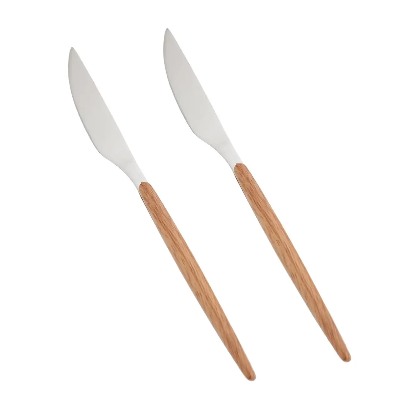Table knife, 2 pcs, steel / plastic, brown, Oslo, image-0