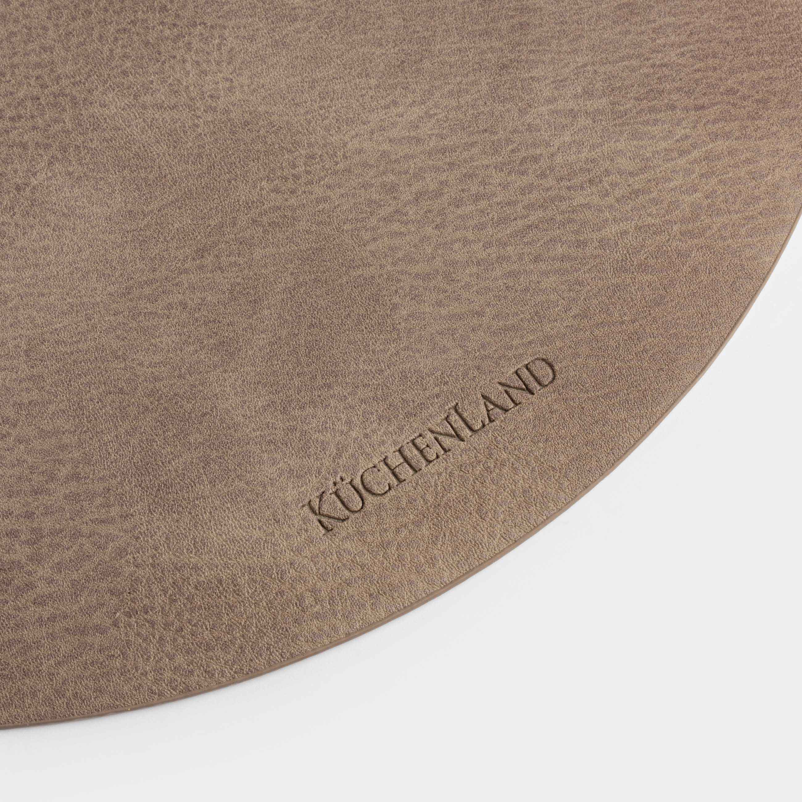Placemat, 38 cm, PVC, round, dark brown, Rock, image-1