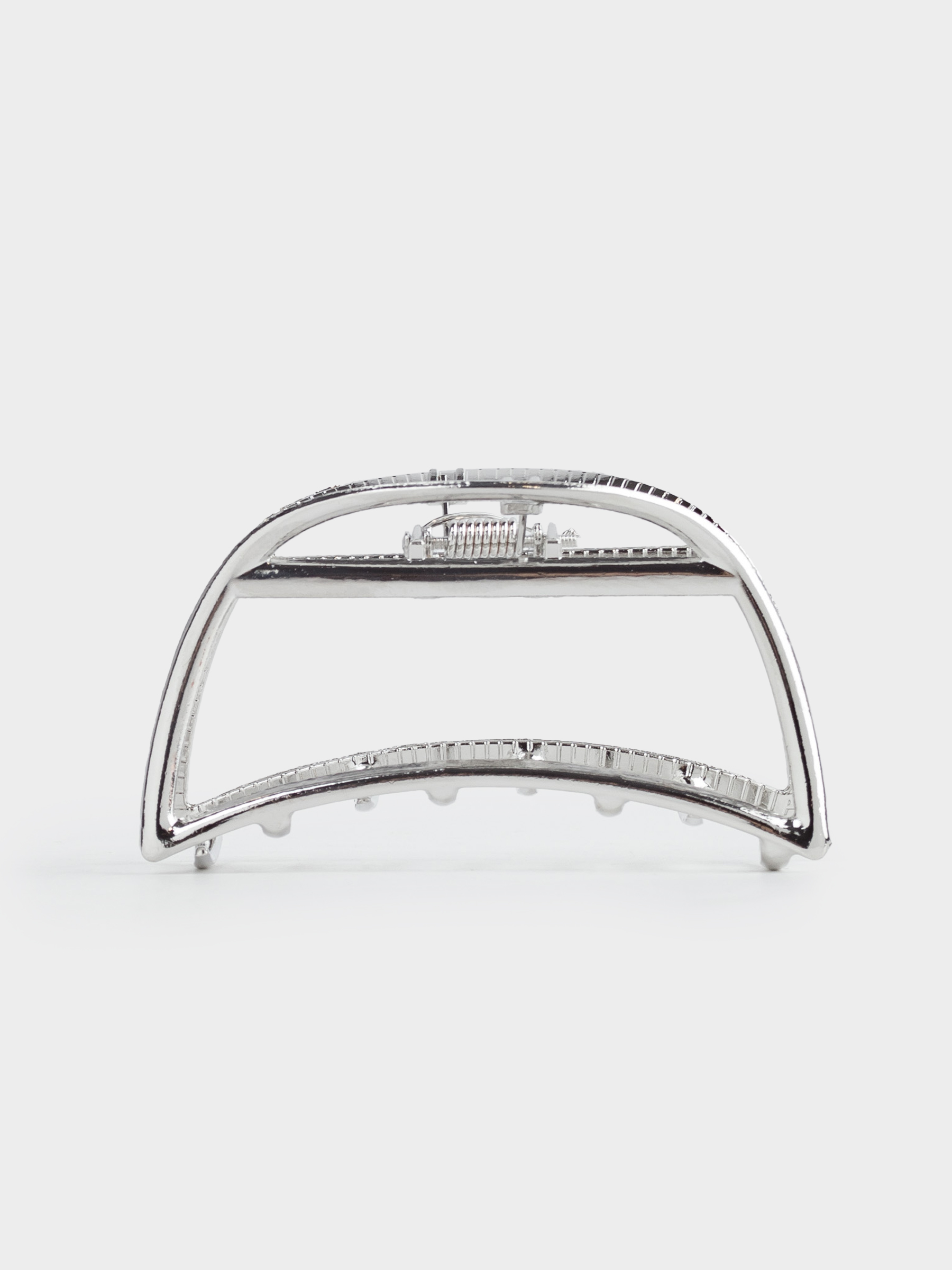 Hair clip, 7 cm, metal, silver, Crab, Fantastic, image-2