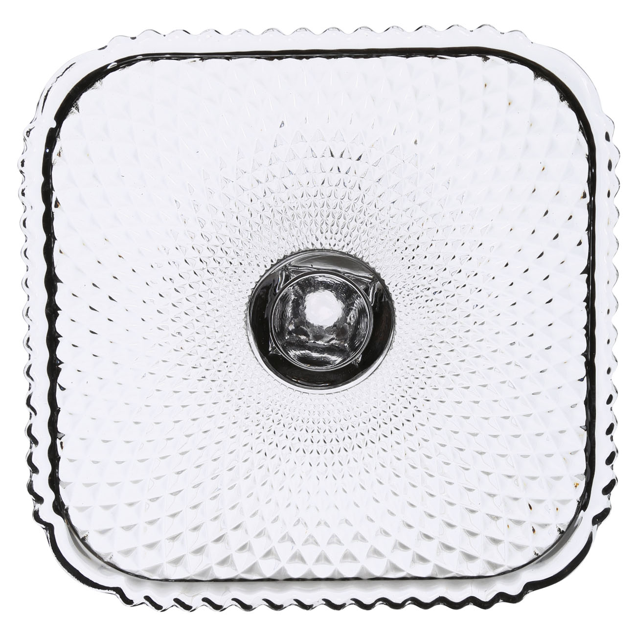 Dish on a leg, 20x10 cm, glass, square, Naiad