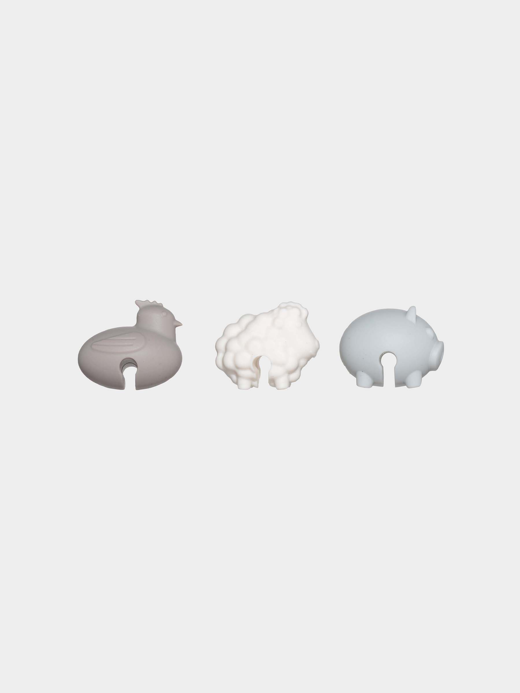 Pot lid holder, 3 pcs, Silicone, Mix, Animals, Soft kitchen, image-1