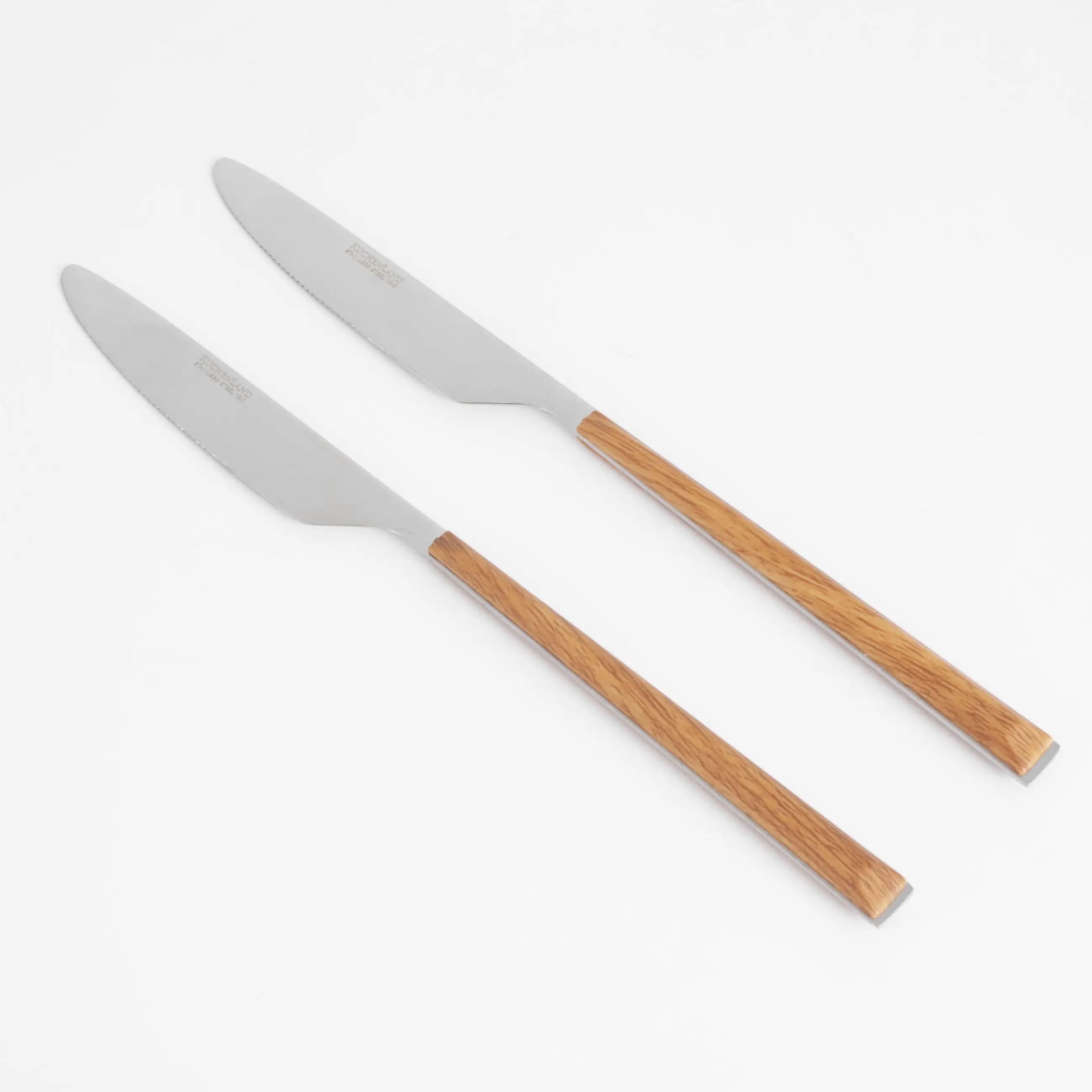 Table knife, 2 pcs, steel/plastic, brown, Prague, image-0