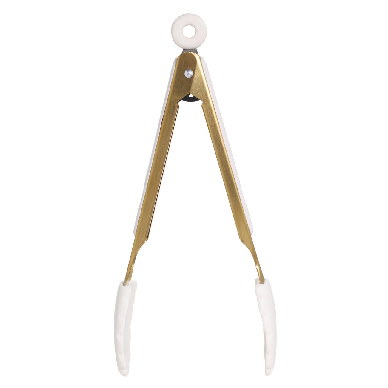 Kitchen tongs, 27 cm, steel / silicone, golden milky, Bello gold