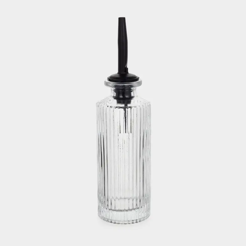 Oil or vinegar bottle, 160 ml, with dispenser, glass R / metal, Ribby ,image-0