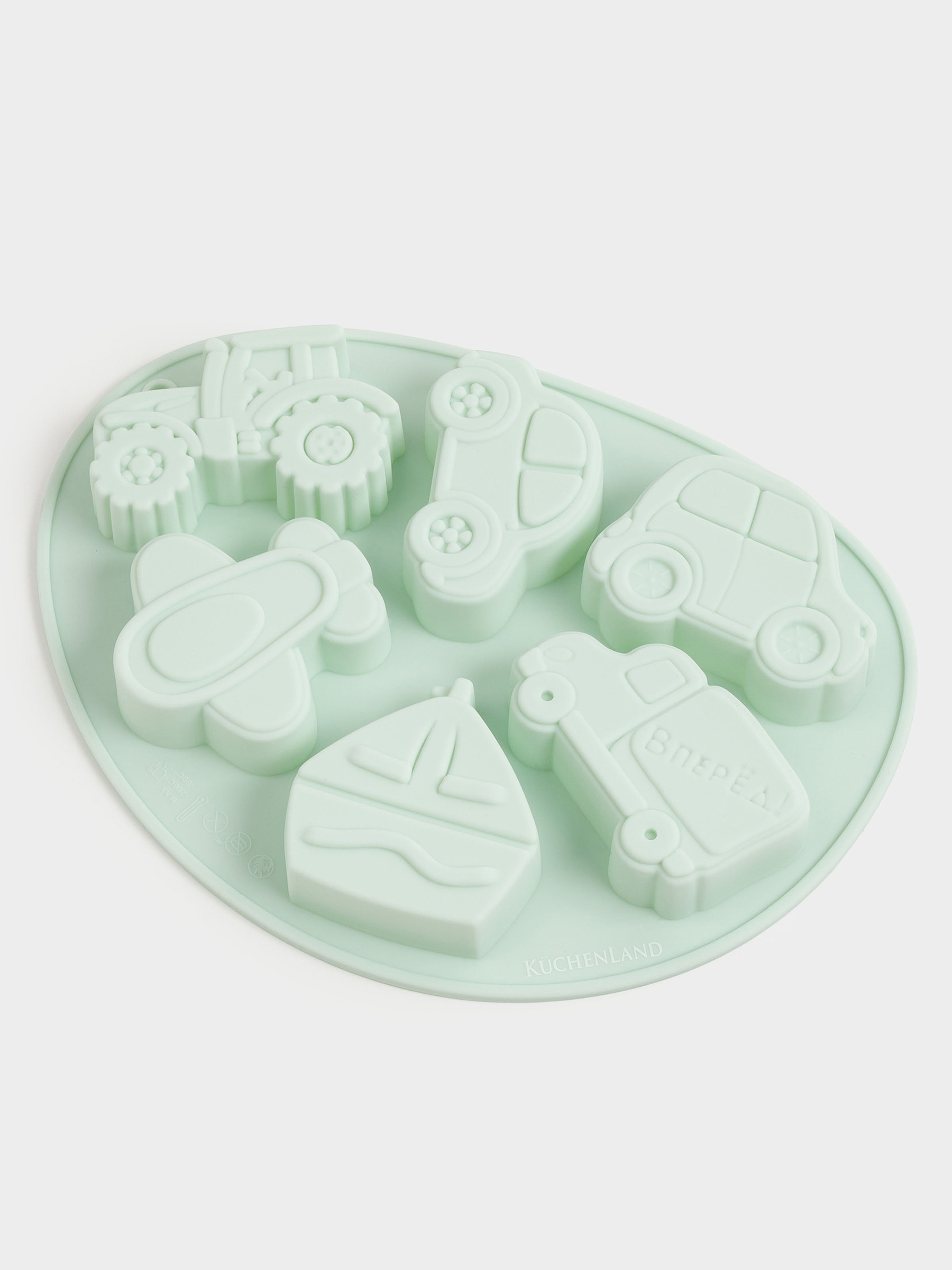 Cupcake baking dish, 15x21 cm, 6 compartments, silicone, beige, Types of transport, Bakery, image-4