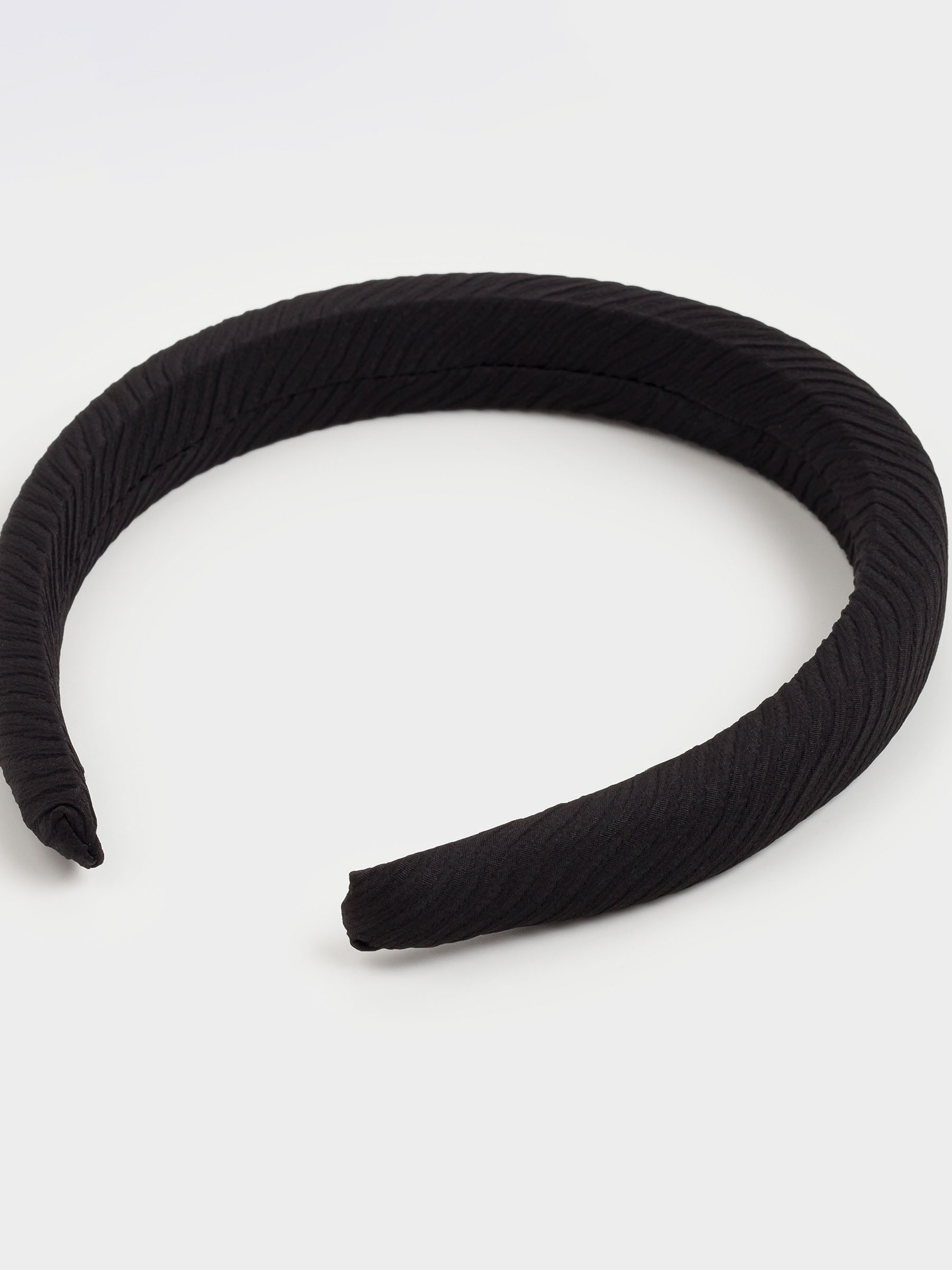 Hair band, 14x16 cm, Polyester / plastic, Black, Lines, Basic