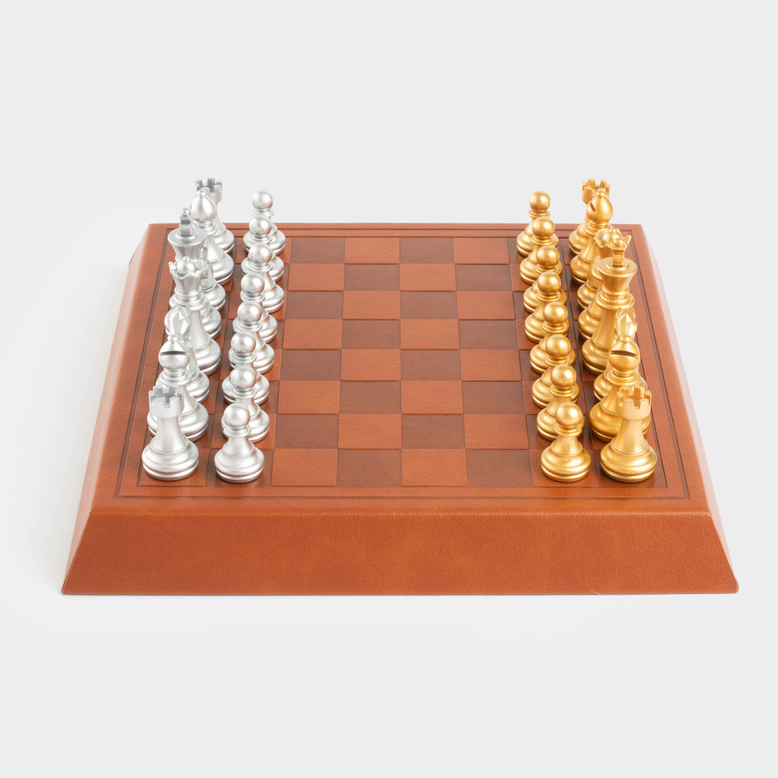 Board game, 19x19 cm, chess, PU leather / MDF, Hobby leather, image-1