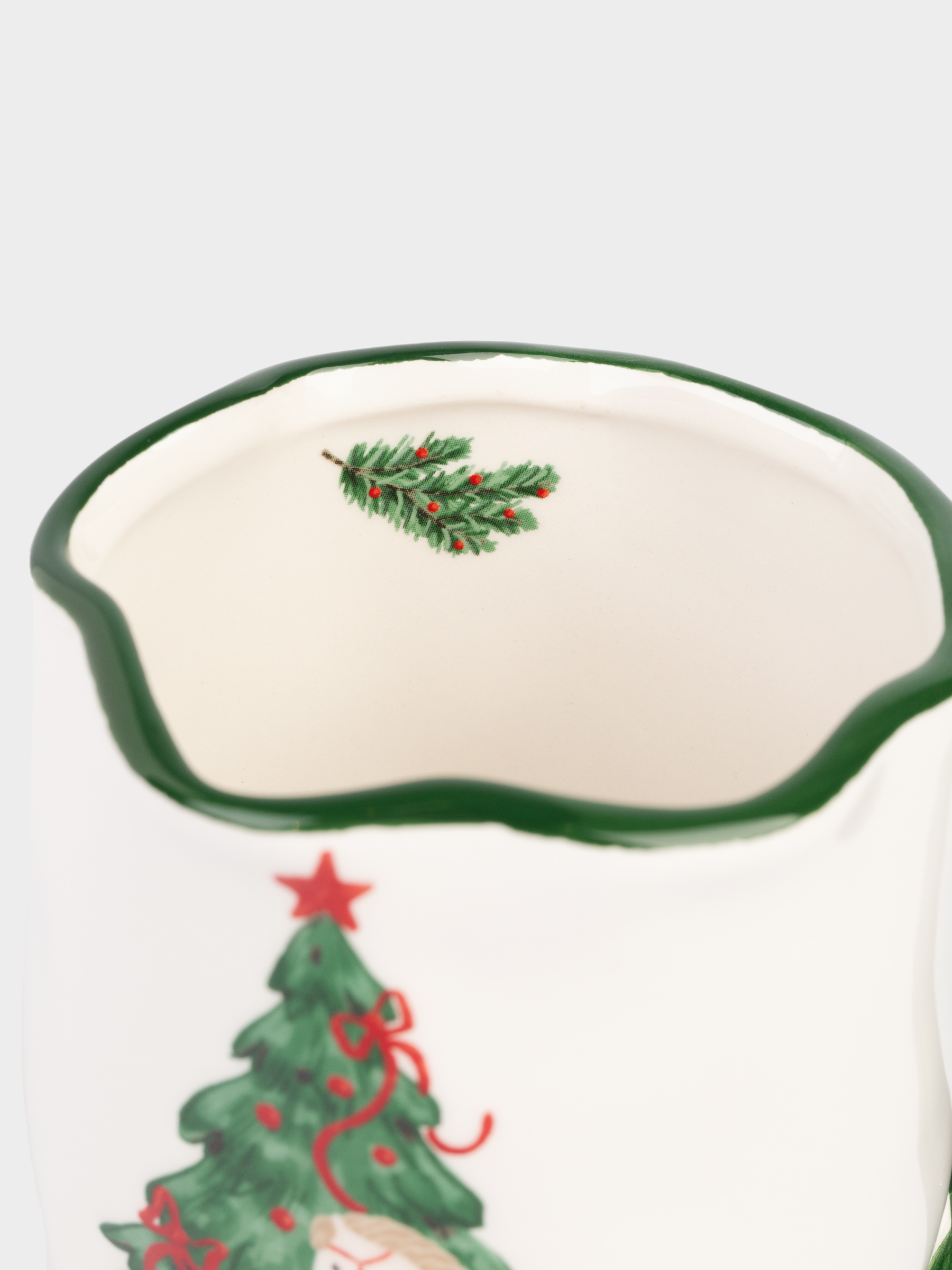 Mug, 360 ml, Ceramic, Horse with Christmas tree, Christmas green, image-3