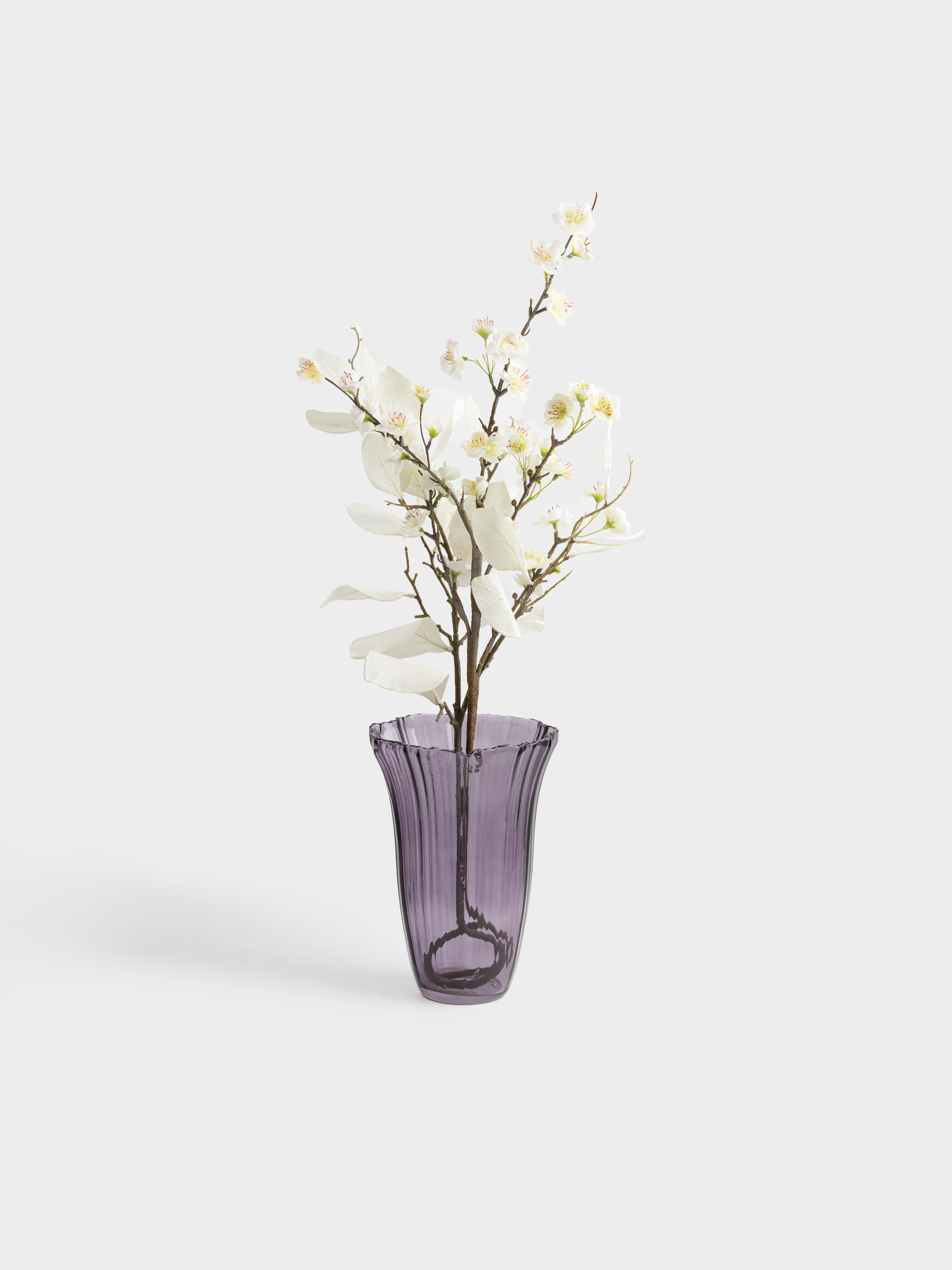 Flower vase, 25 cm, glass, purple, Ribedic, image-4