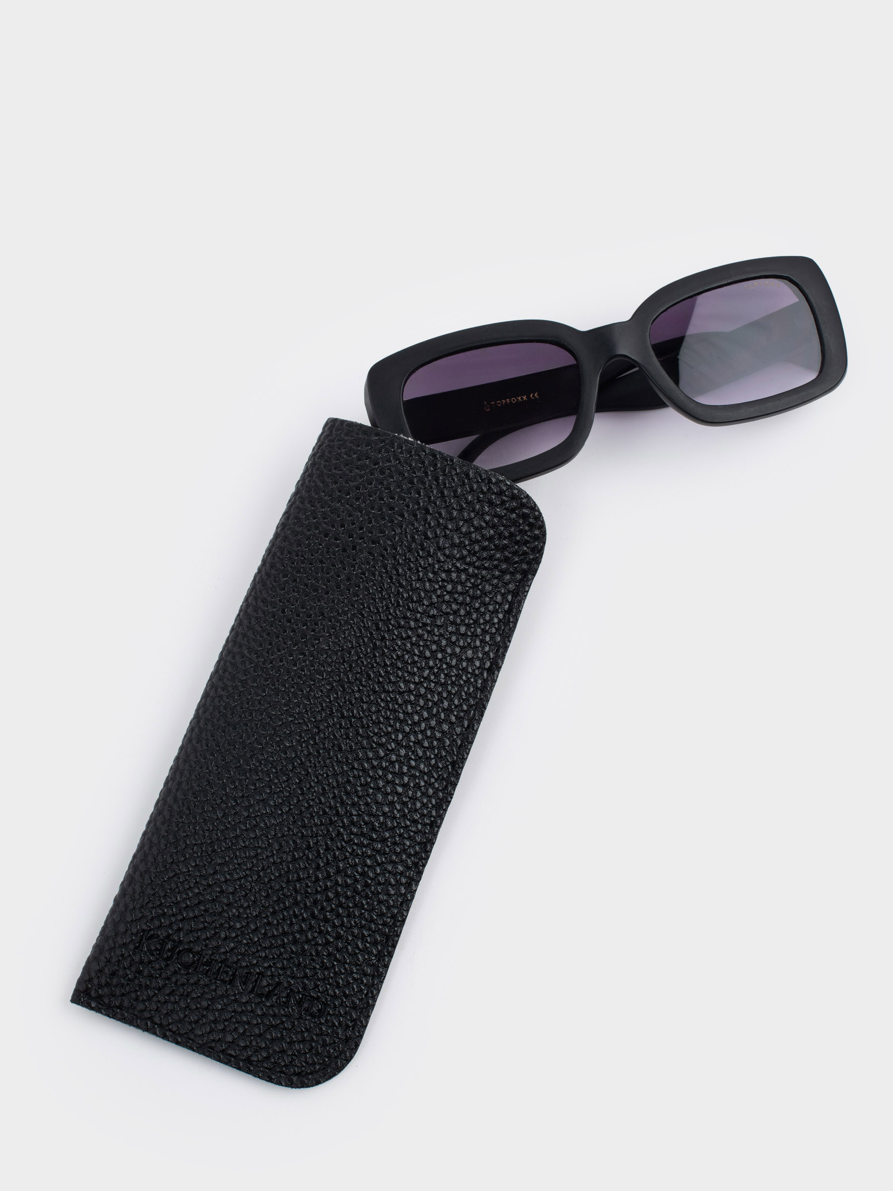 Eyeglass case, 18x8 cm, PU leather, Black, Memo, image-3