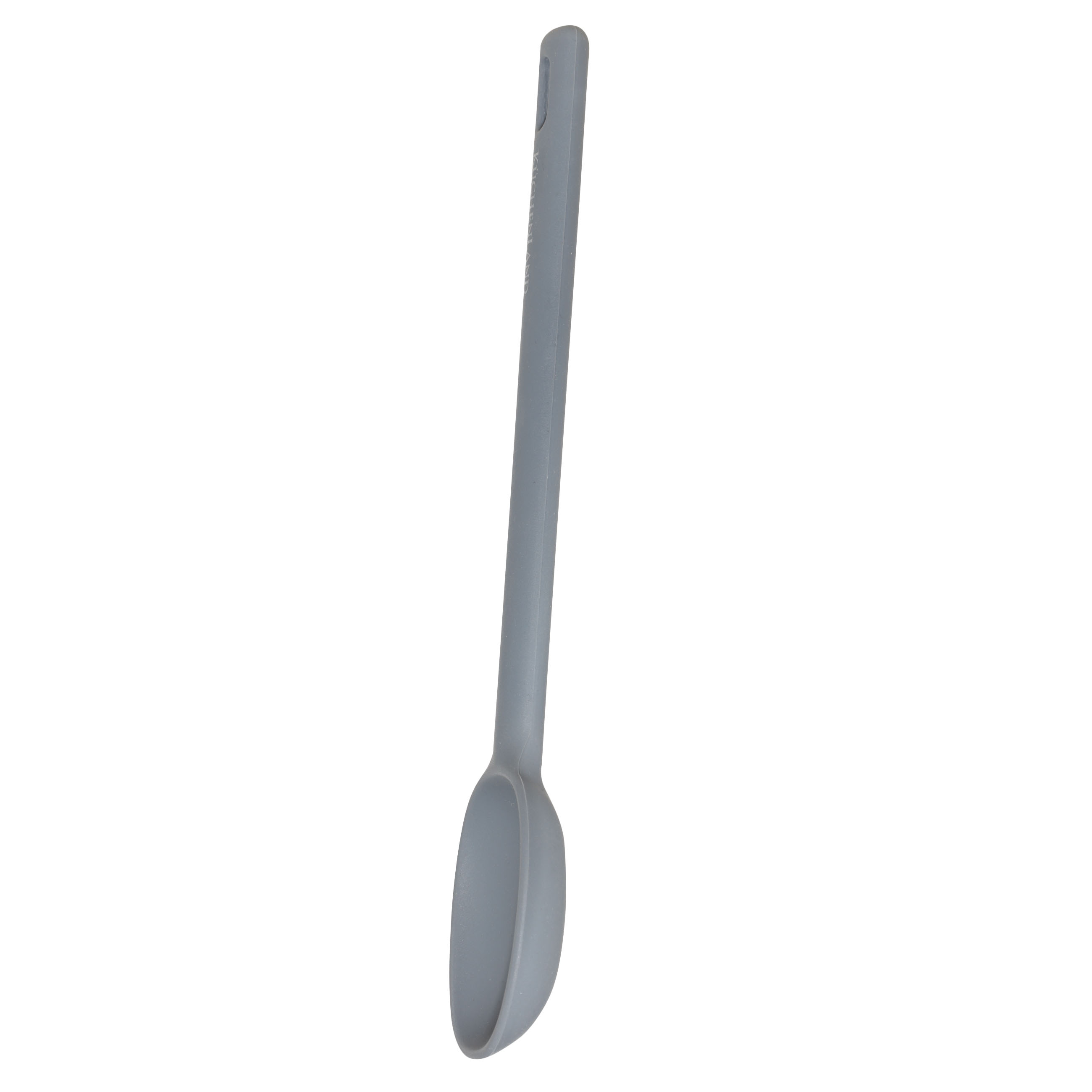 Serving spoon, 28 cm, silicone, grey, Grey steel