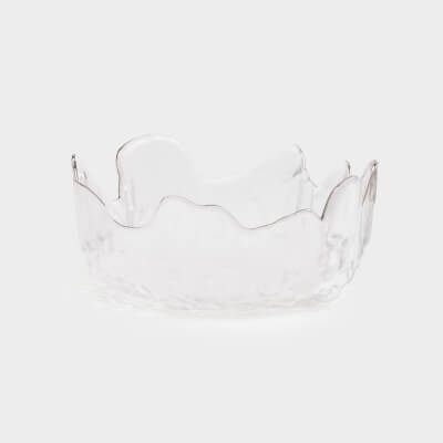Bowl, 13x6 cm, glass, with silver edging, Nautilus silver ,image-0