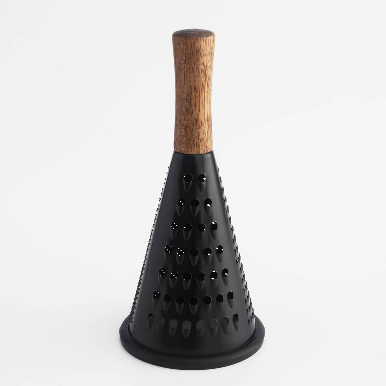 Grater, 25 cm, steel / wood, round, Black, Black style