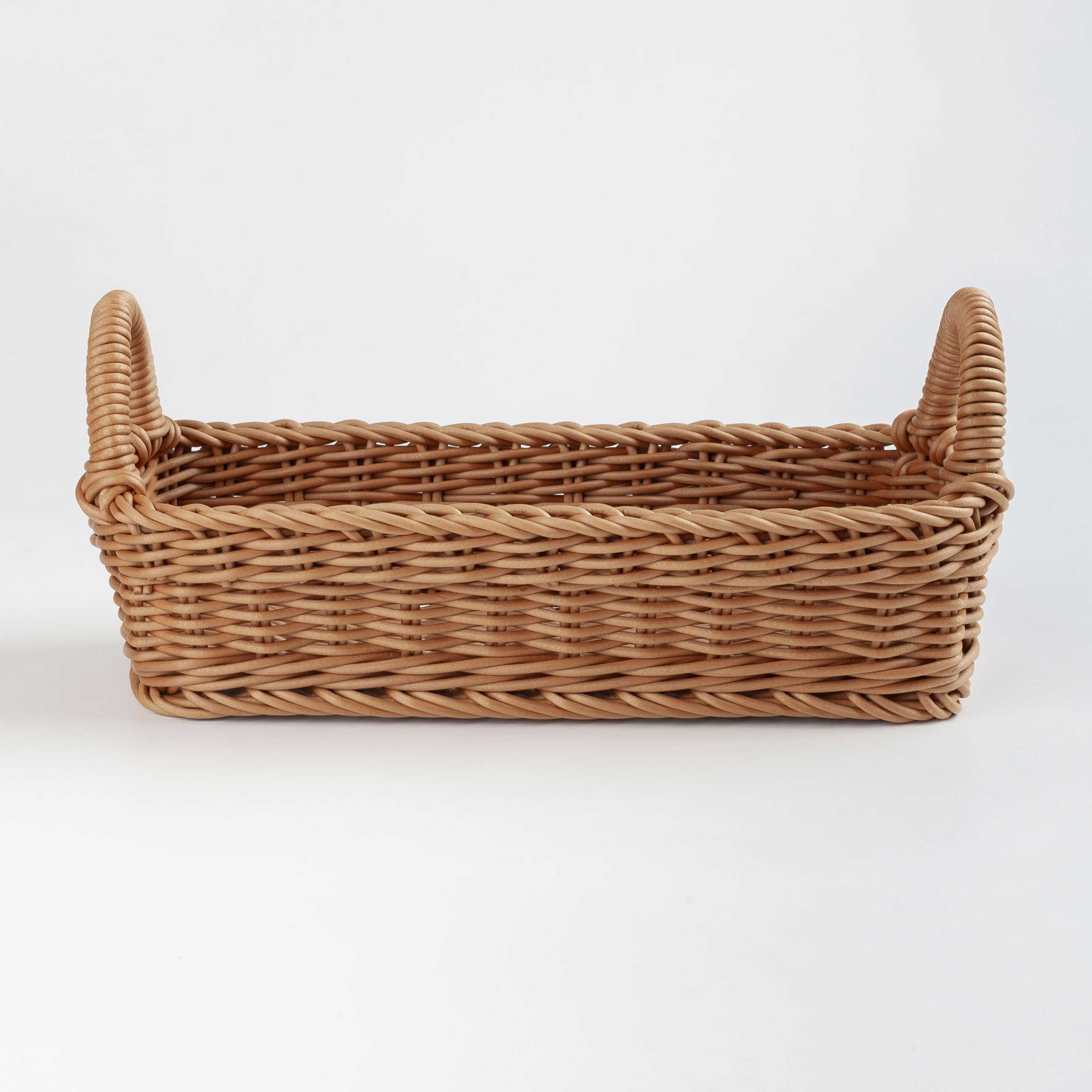 Grocery basket, 28x11 cm, with handles, rattan, rectangular, Brown, Twig, image-0
