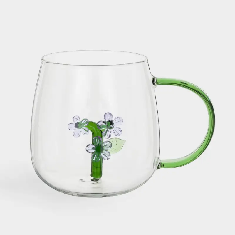 Mug, 400 ml, Glass B, Flower, Shape