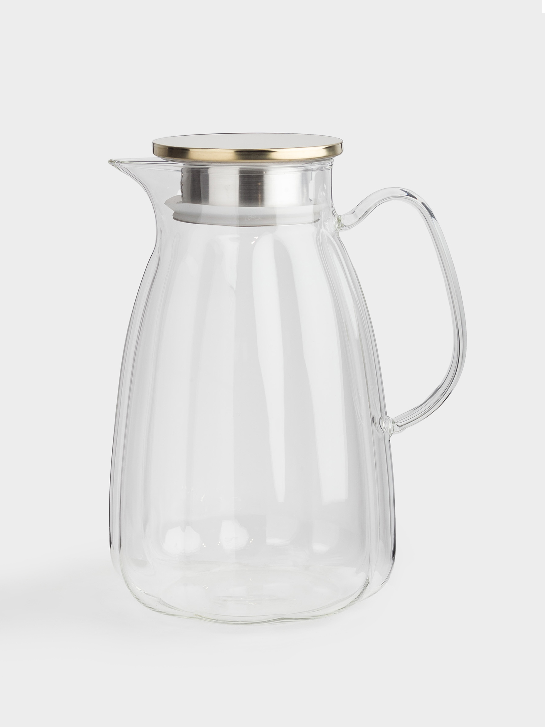 Jug, 2.1 l, with filter cap, glass B / steel, Ledge, image-0