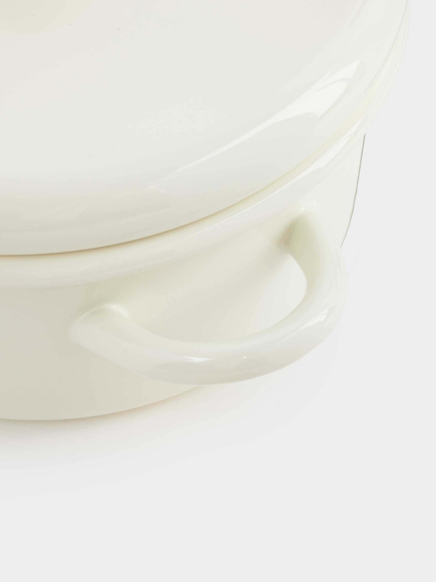 Pot, 20 cm, 2.7 l, with lid, enameled metal / wood, milk, Nostalgia, image-4