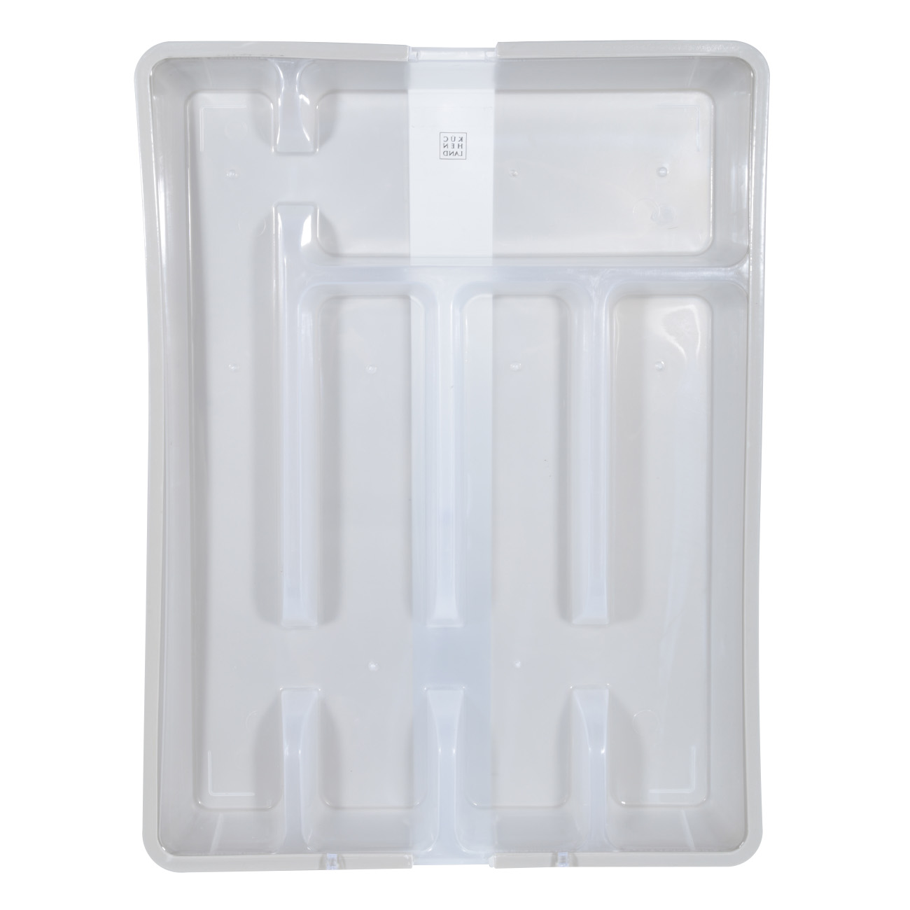 Cutlery tray, 37x27 cm, 7 units, sliding, plastic, white-gray, Keeping, image-0