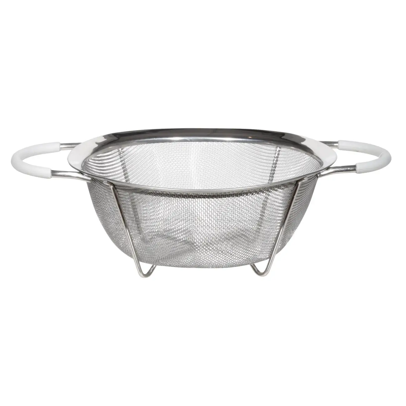 Colander, 25 cm, with two handles, steel/silicone, milk, Tammy, image-0