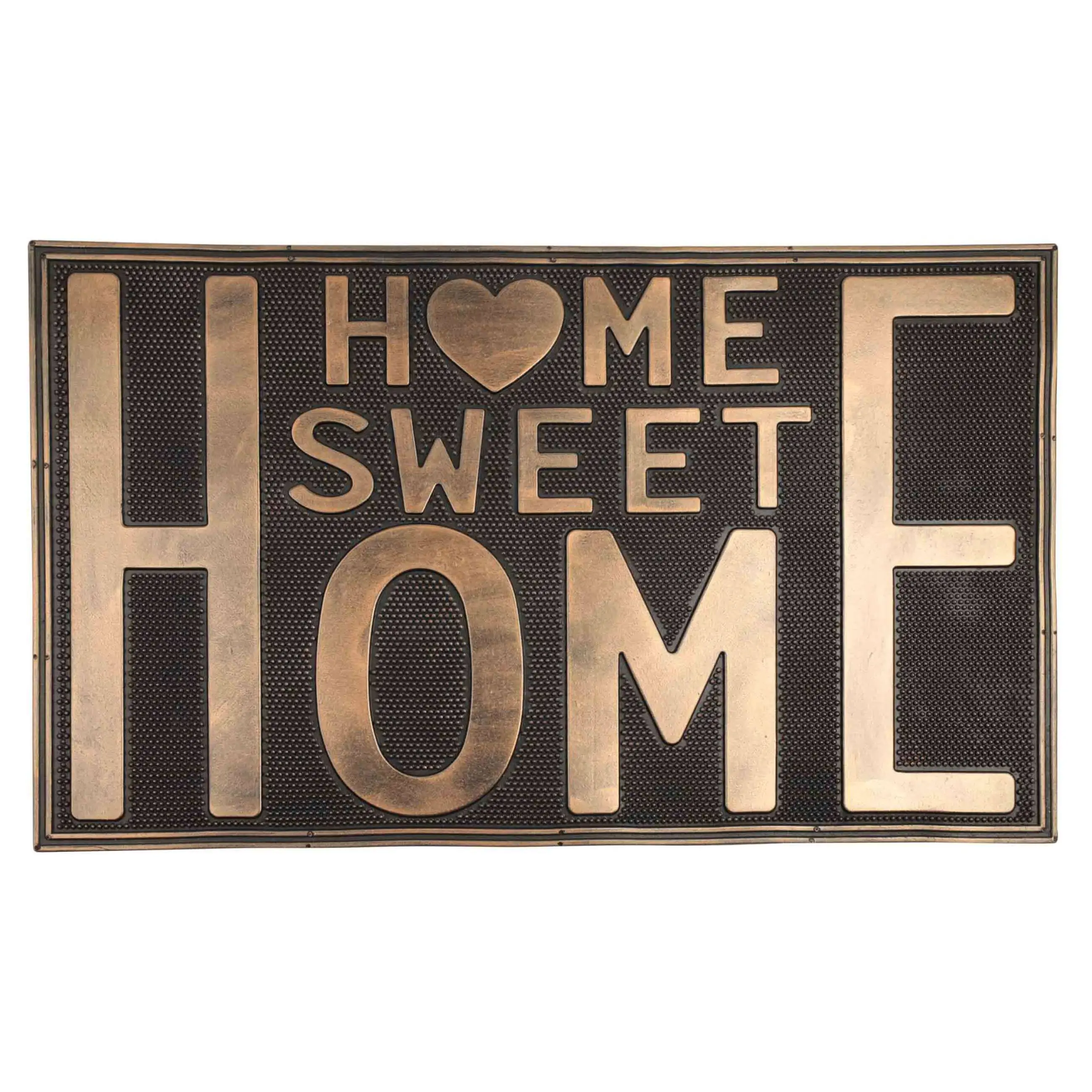Door mat, 45x75 cm, rubber, bronze-black, Sweet homewear, homewear deco
