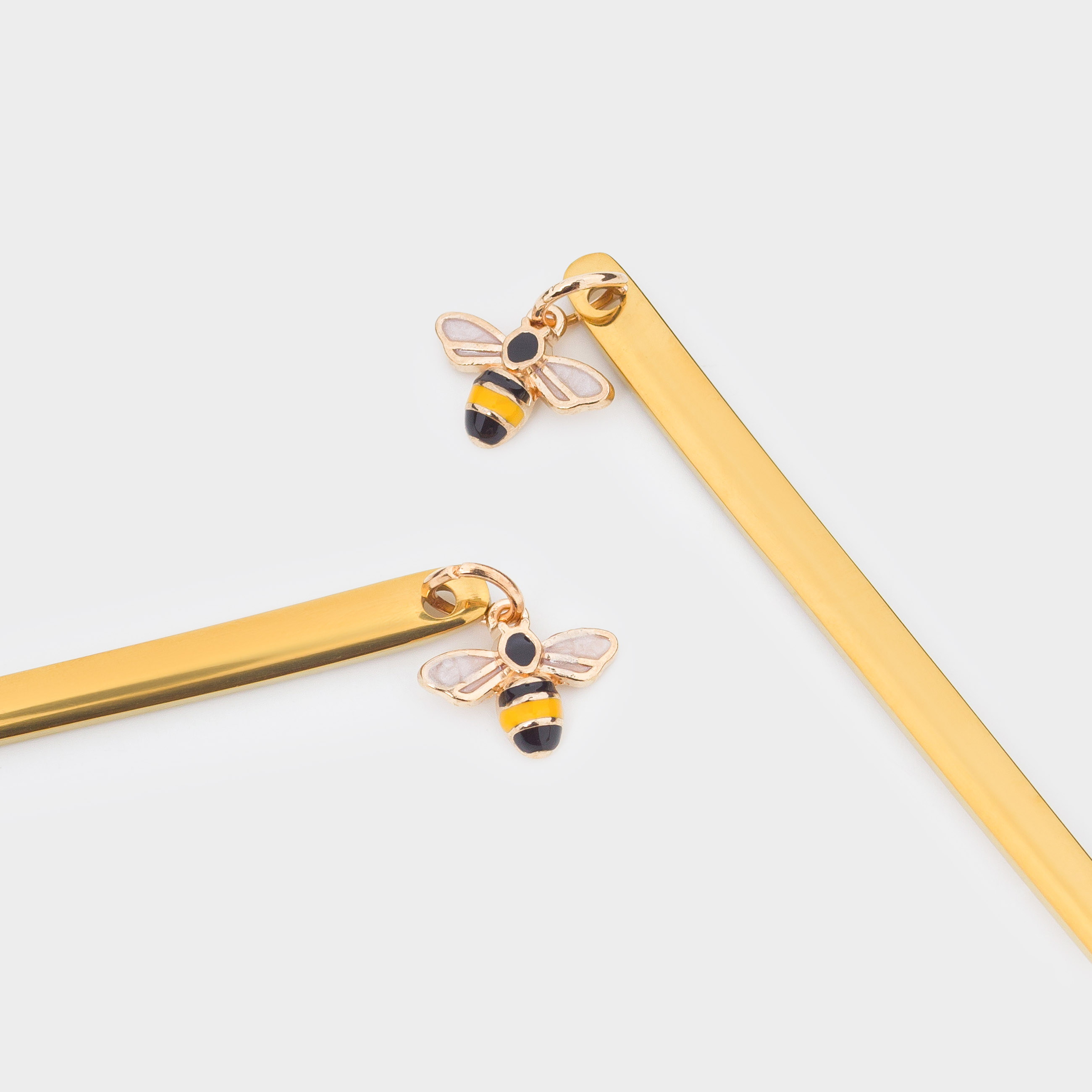 Dessert spoon, 14 cm, 2 pcs, steel, golden, Bee, Honey, image-2