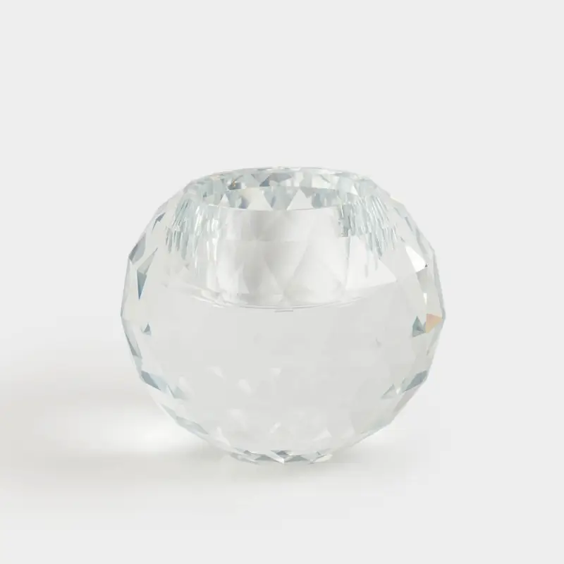 Candlestick, 7 cm, for tea candle, glass, Sphere, Lux crystal