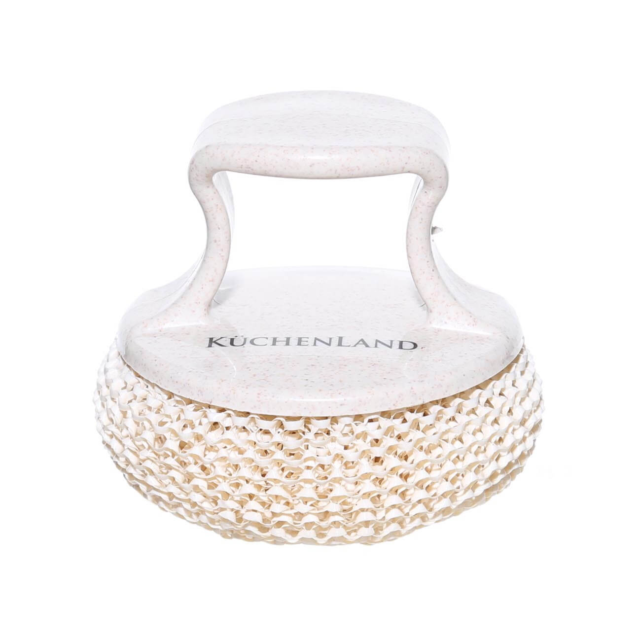 Cleaning sponge, 8 cm, with short holder, vegetable fiber / plastic, beige, Clean