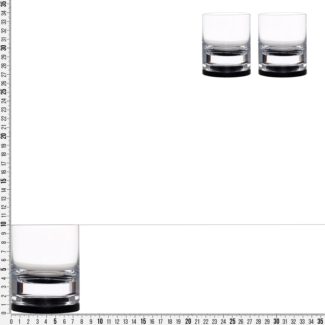 Drinking glass, 10 cm, 340 ml, 2 pcs, on a stand, glass / wood, Clear