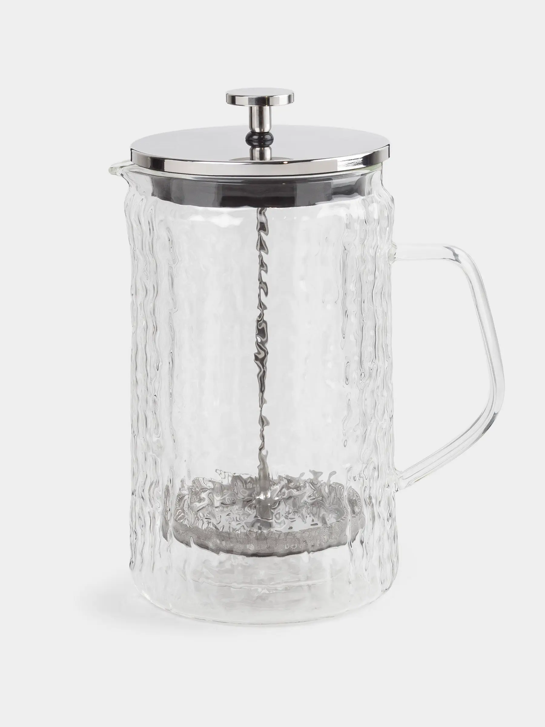 French press, 1 l, glass B / steel, Air ripply