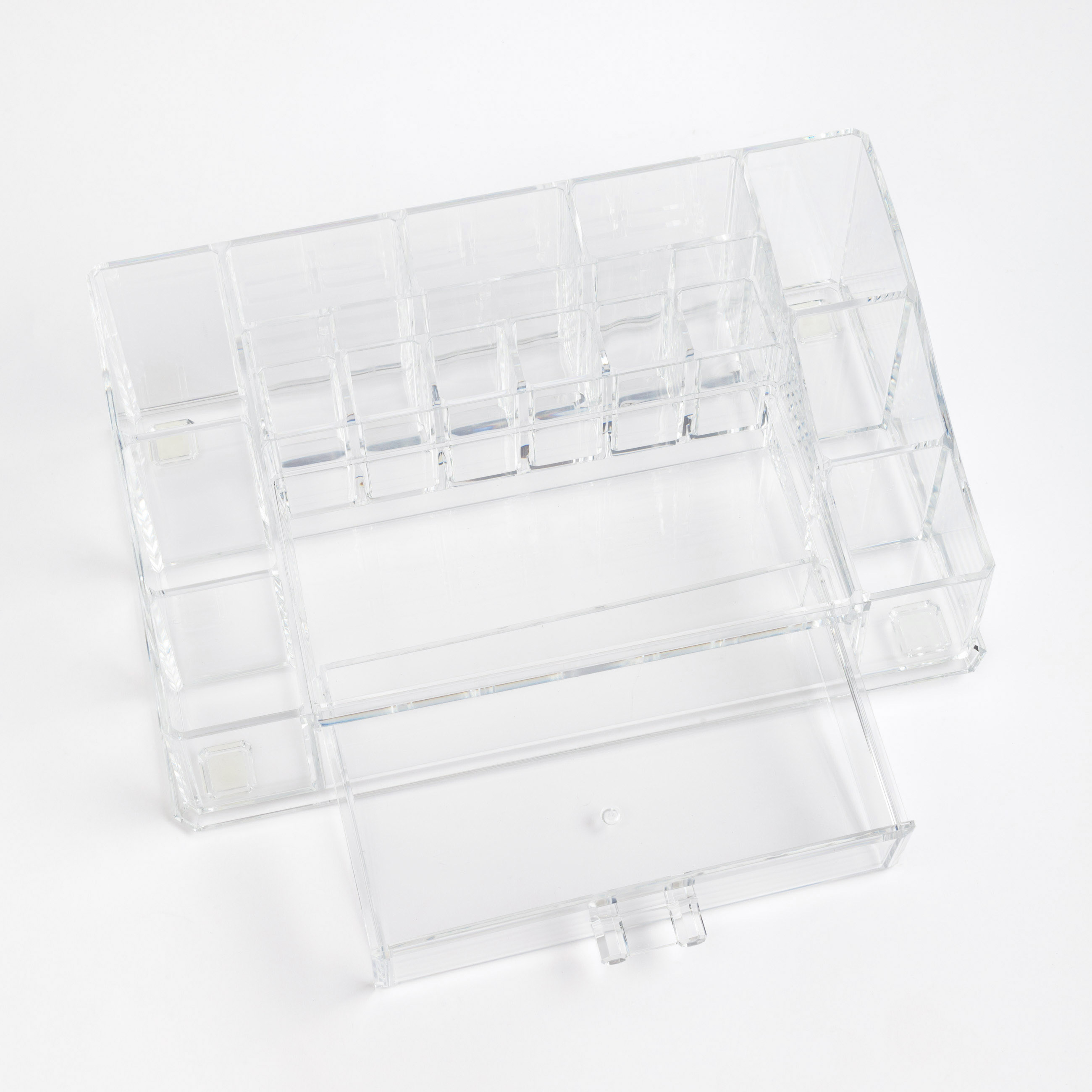 Organizer for cosmetics, 28x9 cm, 16 units, with drawer, plastic, Basic
