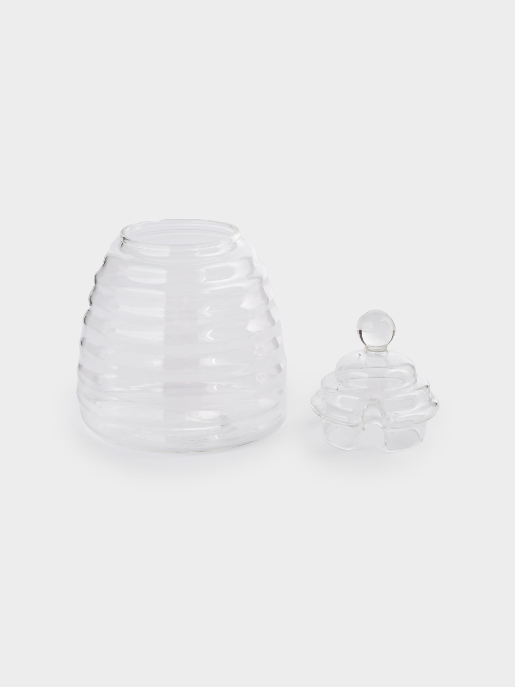 Honey jar, 470 ml, with spoon, Used glass / wood, Honey, image-3