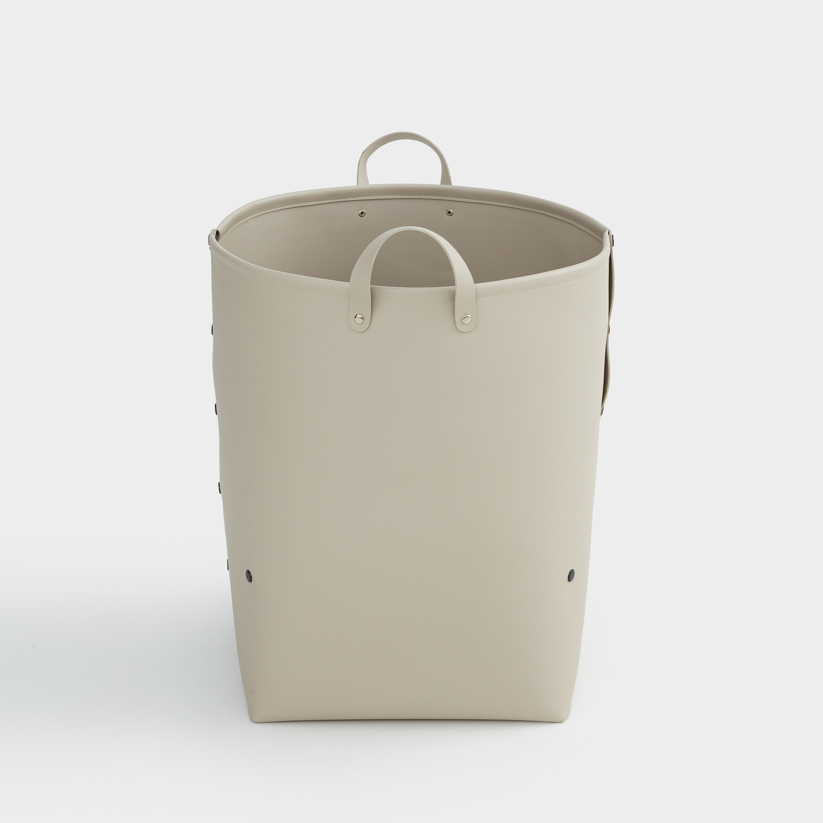 Storage bag, 30x30x45 cm, with handles, PU leather, Rectangular, Beige, Rock