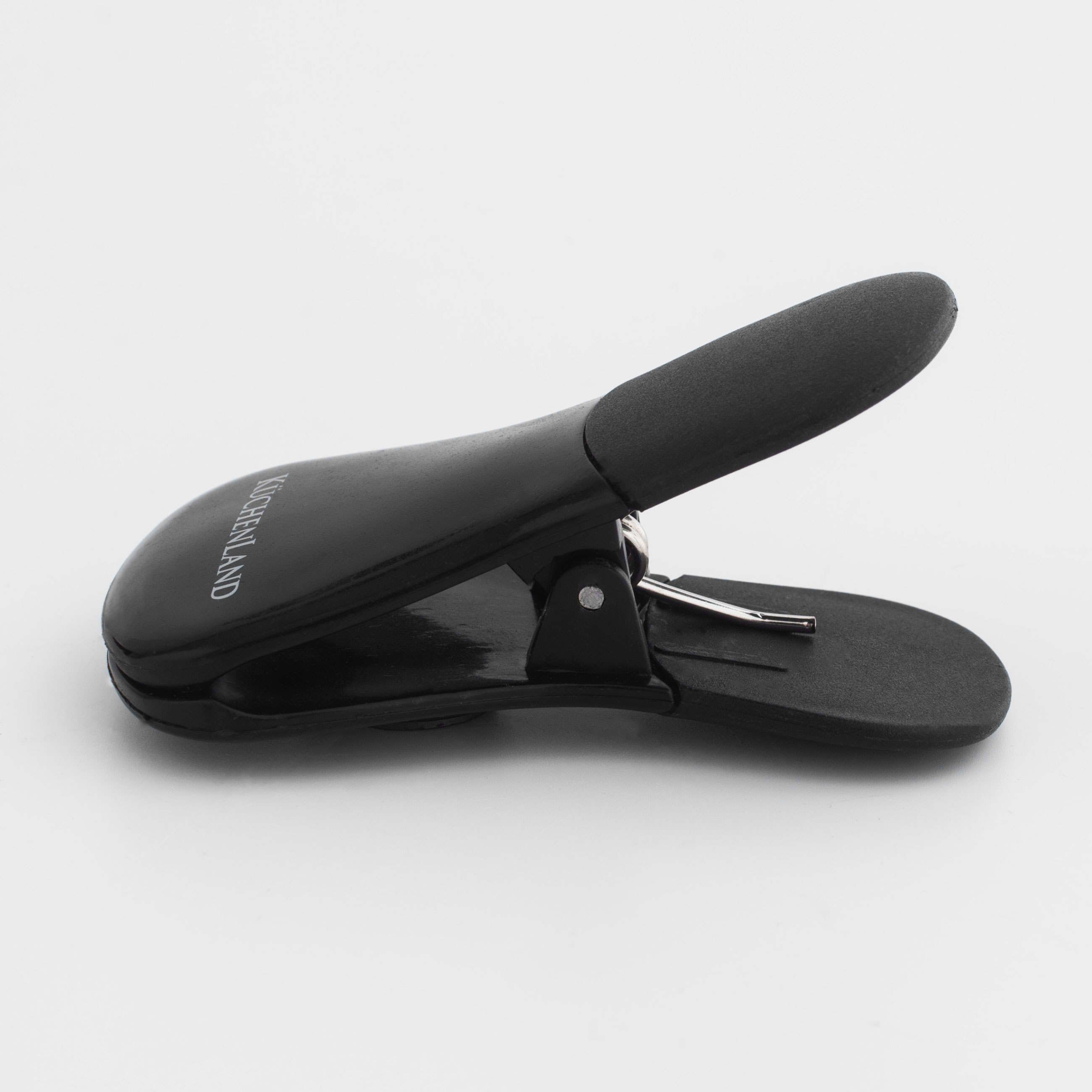Bag clip, 7 cm, with magnet, plastic, Black, Clip, Black style, image-3
