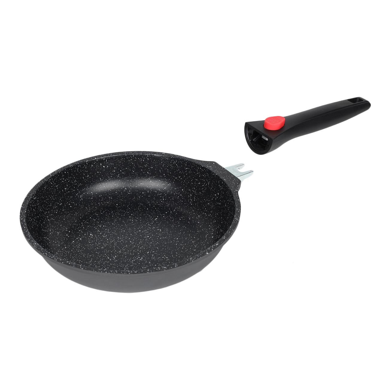 Frying pan, 28 cm, removable handle, coated, aluminum, Solution Red 2