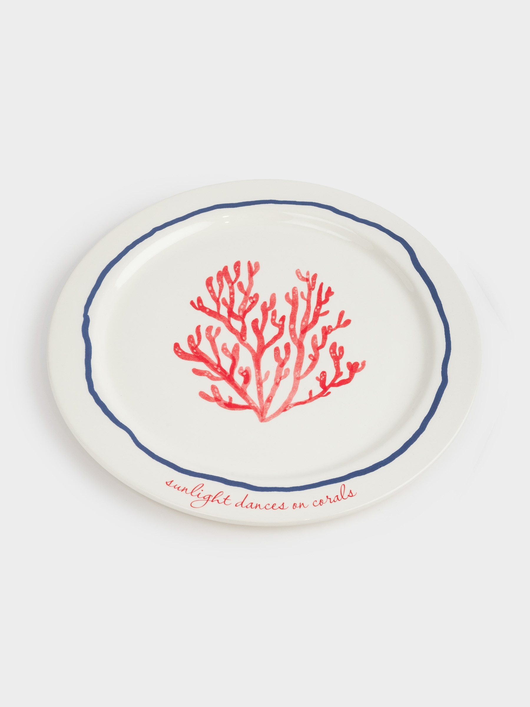 Dish, 28 cm, ceramic, milky, Coral, Coral reef, image-1