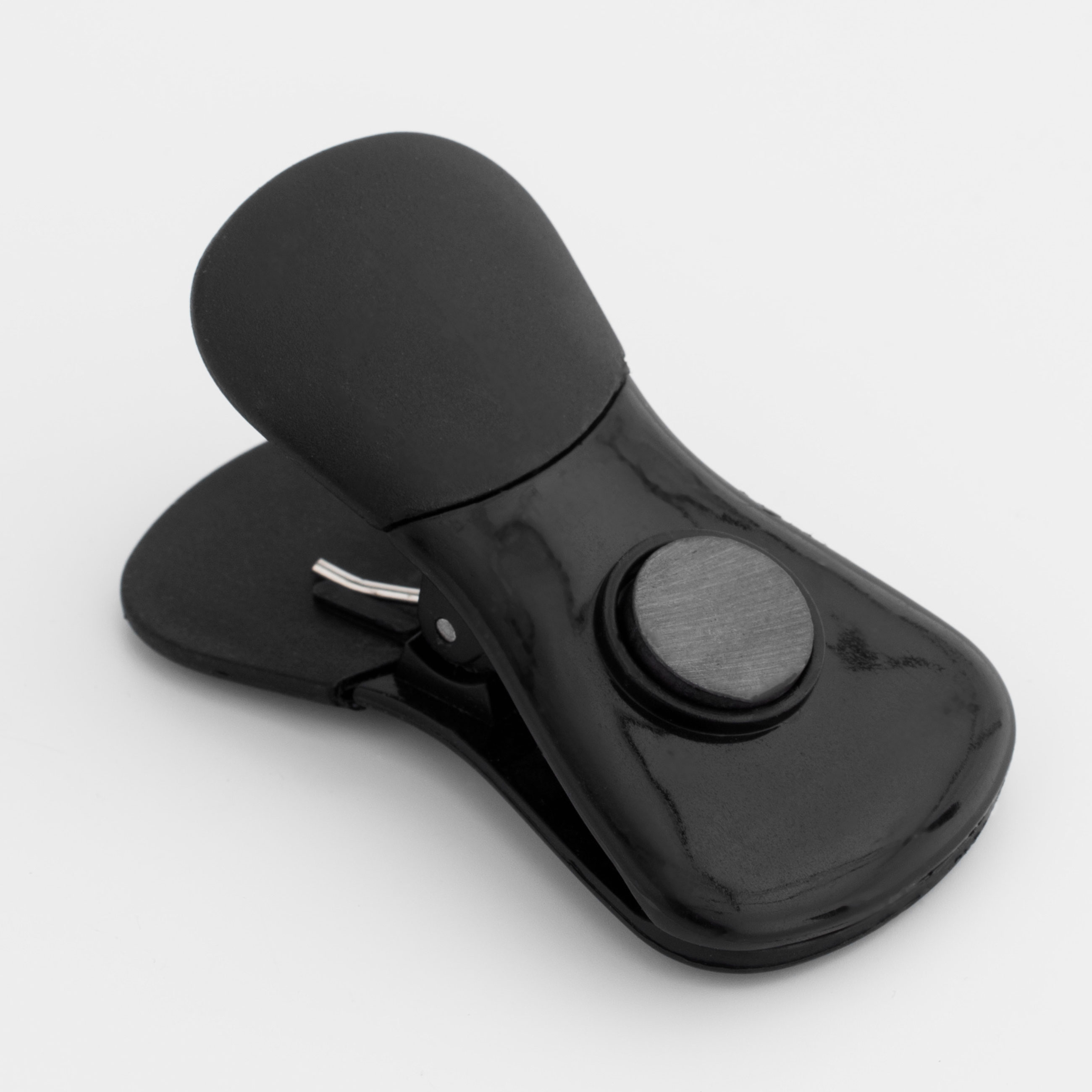 Bag clip, 7 cm, with magnet, plastic, Black, Clip, Black style, image-2