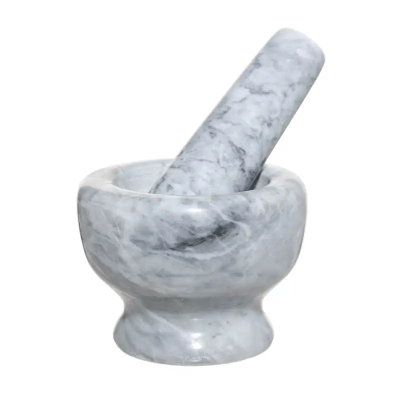 Spice mortar, 7 cm, with pestle, Marble, Grey, Marble