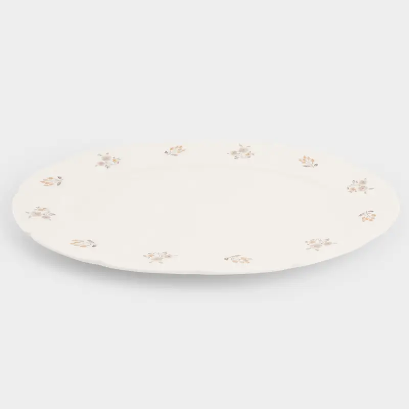Dish, 30x21 cm, porcelain N, white, oval, Vintage flowers, La flore ,image-0