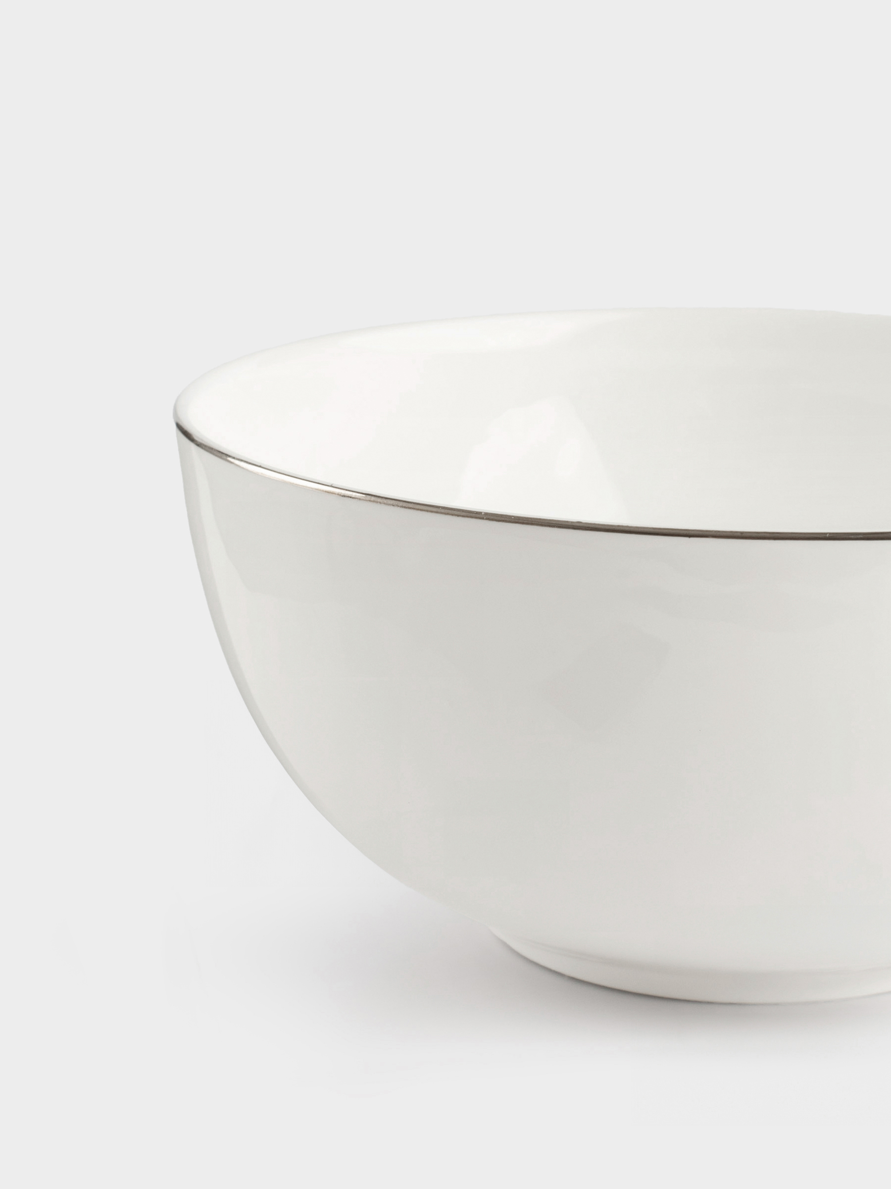 Salad bowl, 15x7 cm, 700 ml, porcelain F, white, Ideal silver, image-4