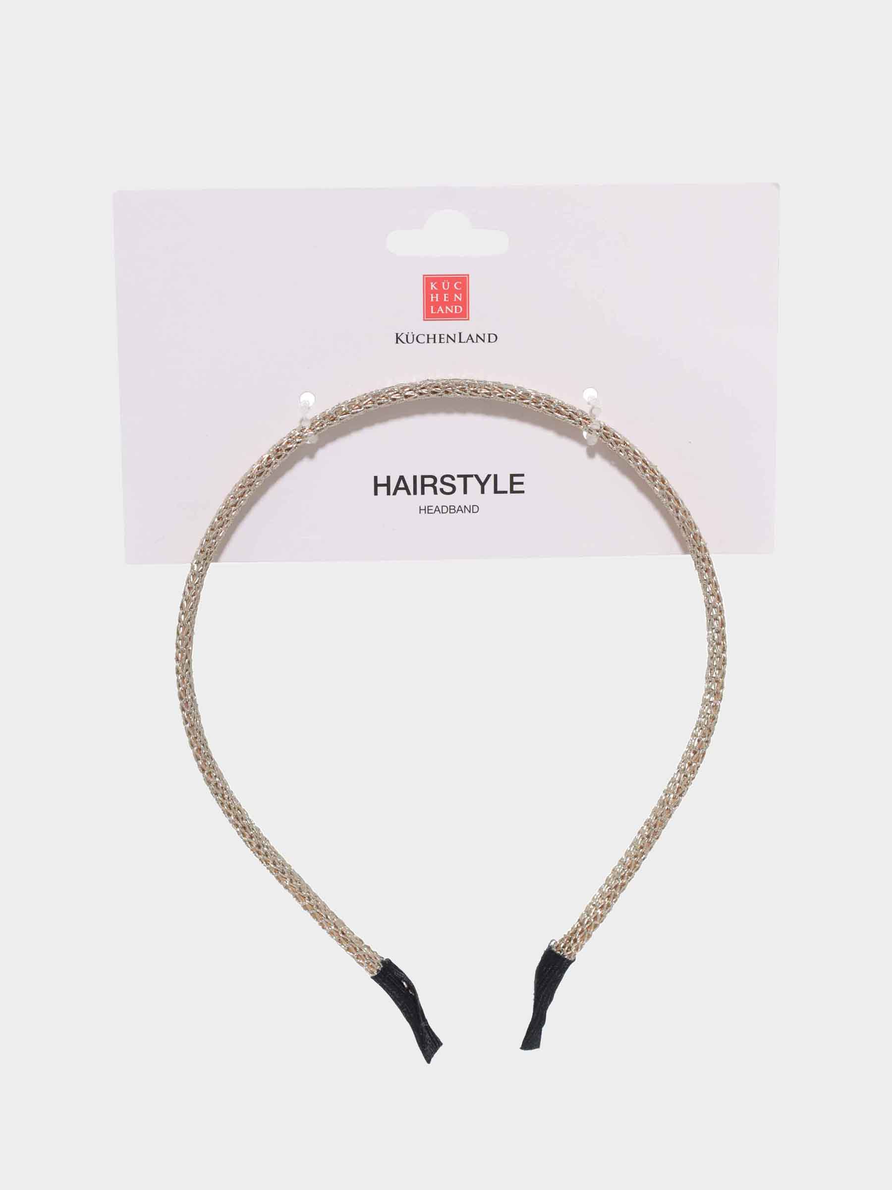 Headband, 13x13 cm, metal, gold, Weave, Hairstyle, image-2