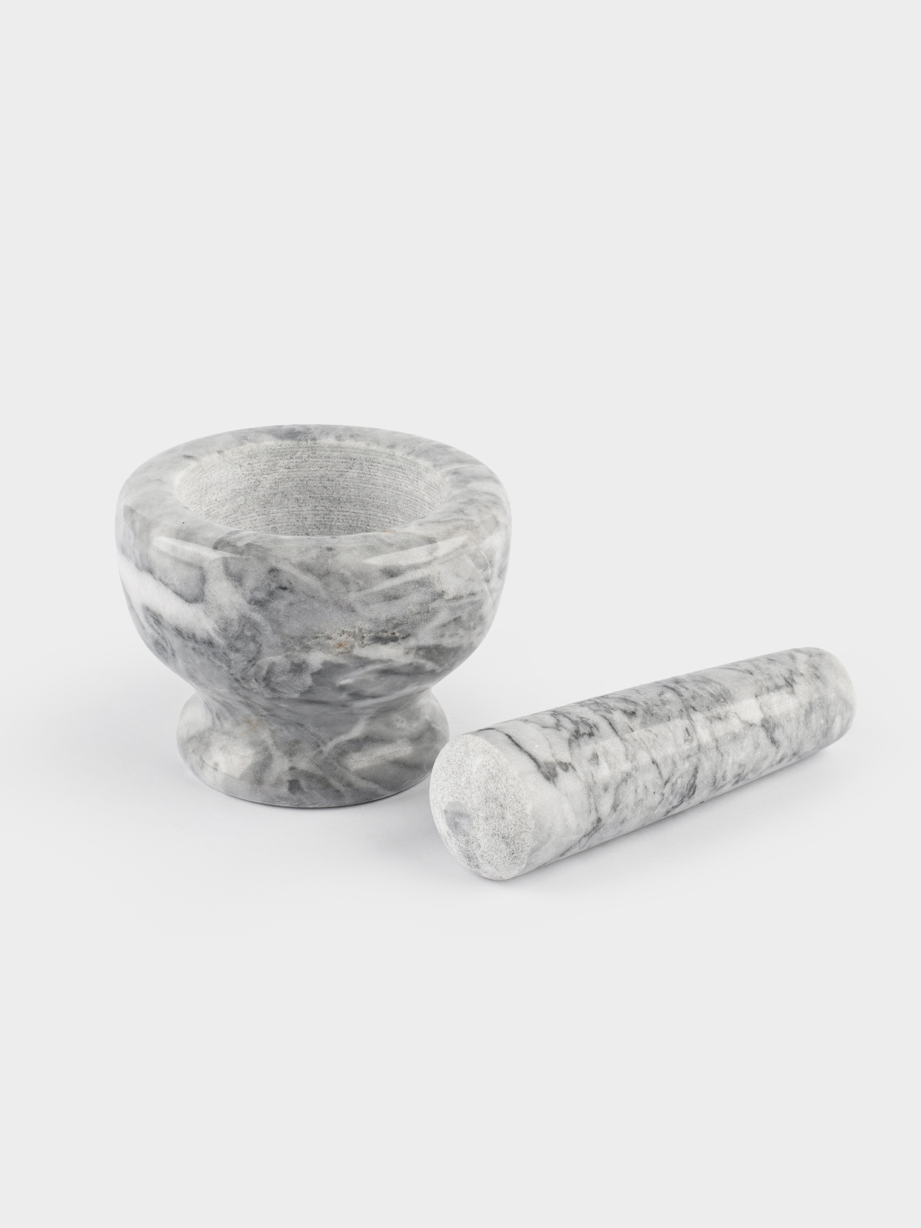 Spice mortar, 7 cm, with pestle, Marble, Grey, Marble, image-2