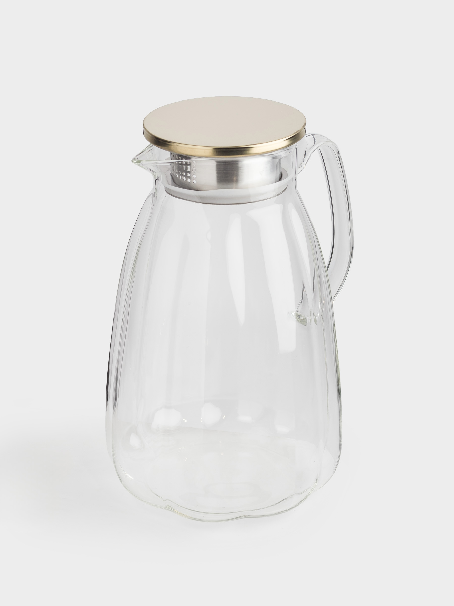 Jug, 2.1 l, with filter cap, glass B / steel, Ledge, image-1