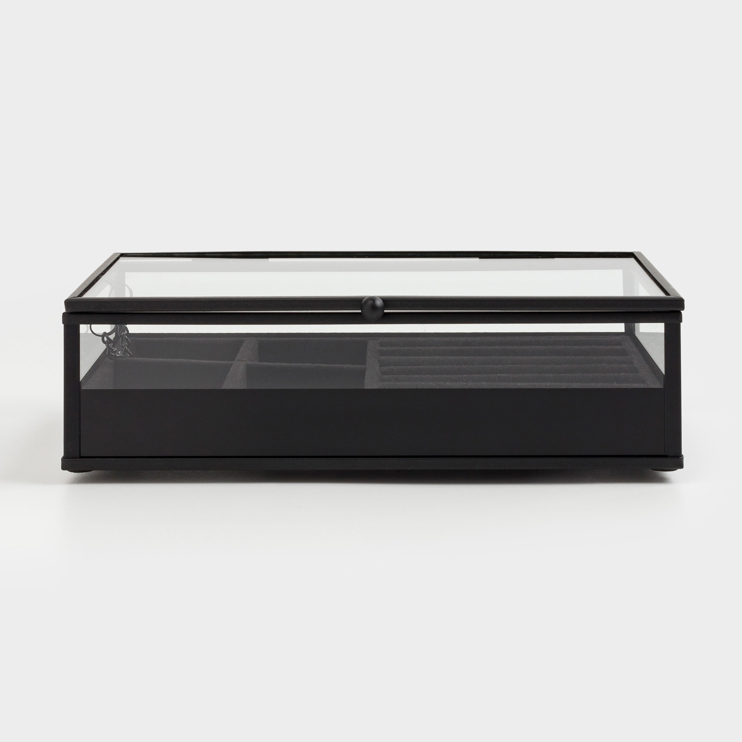 Jewelry box, 21x13 cm, glass / metal, black, Collection, image-5