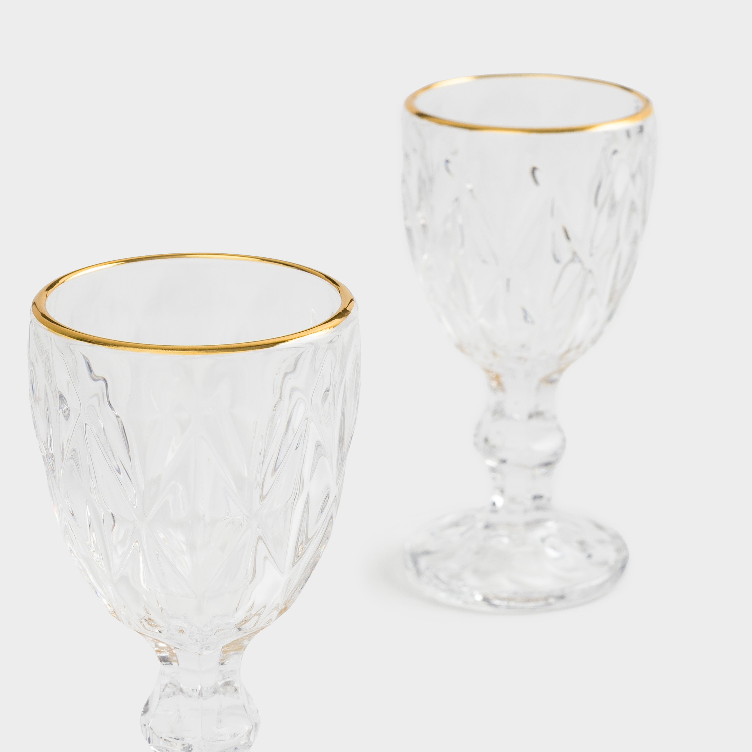 Shot glass, 50 ml, 2 pcs, glass R, with golden edging, Rhomb gold