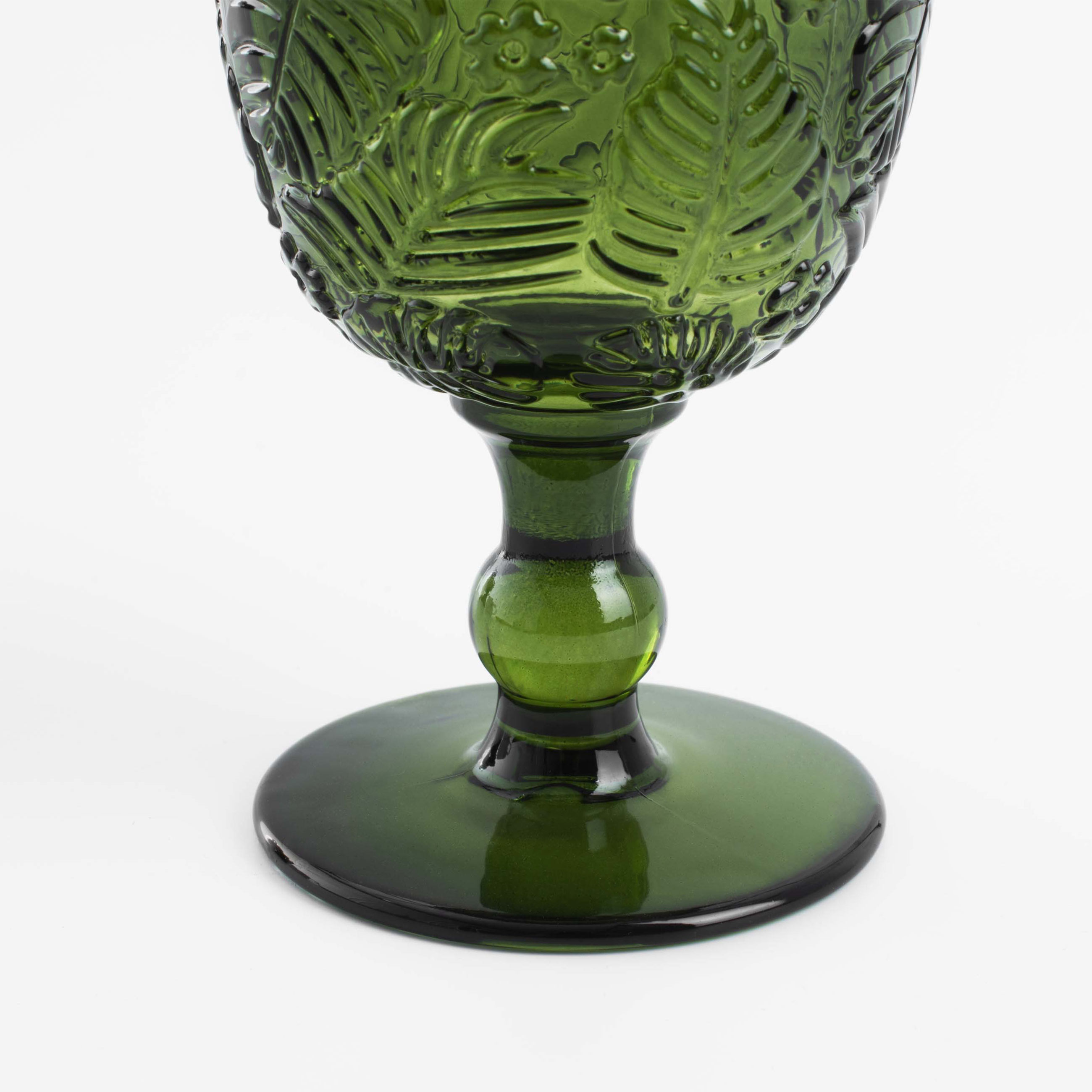 Wine glass, 310 ml, glass R, green, Monstera, Royal jungle, image-5