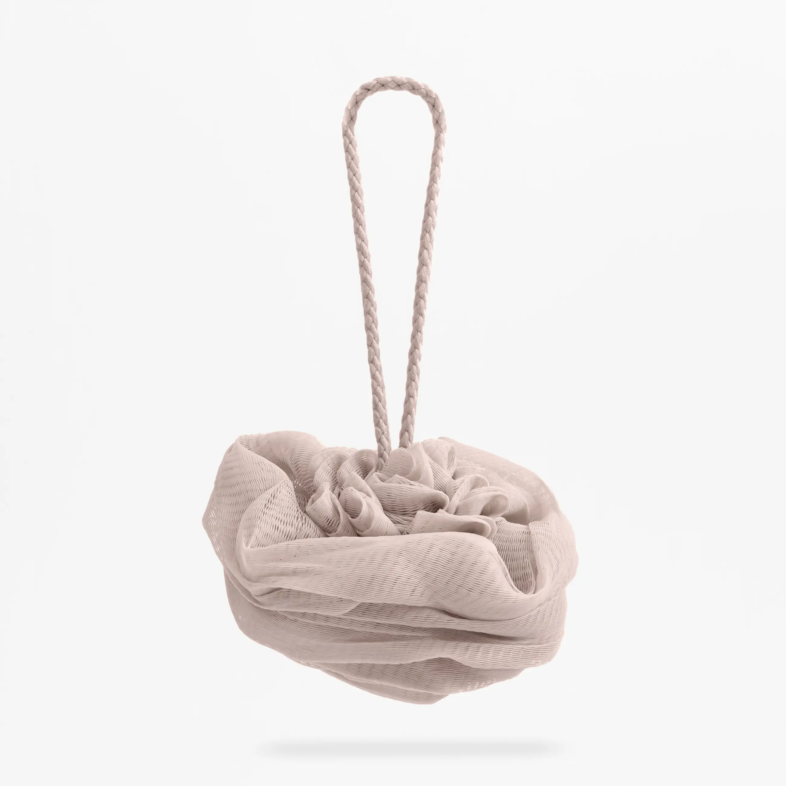 Body washcloth, 13 cm, polyethylene, beige, Bow, Showy