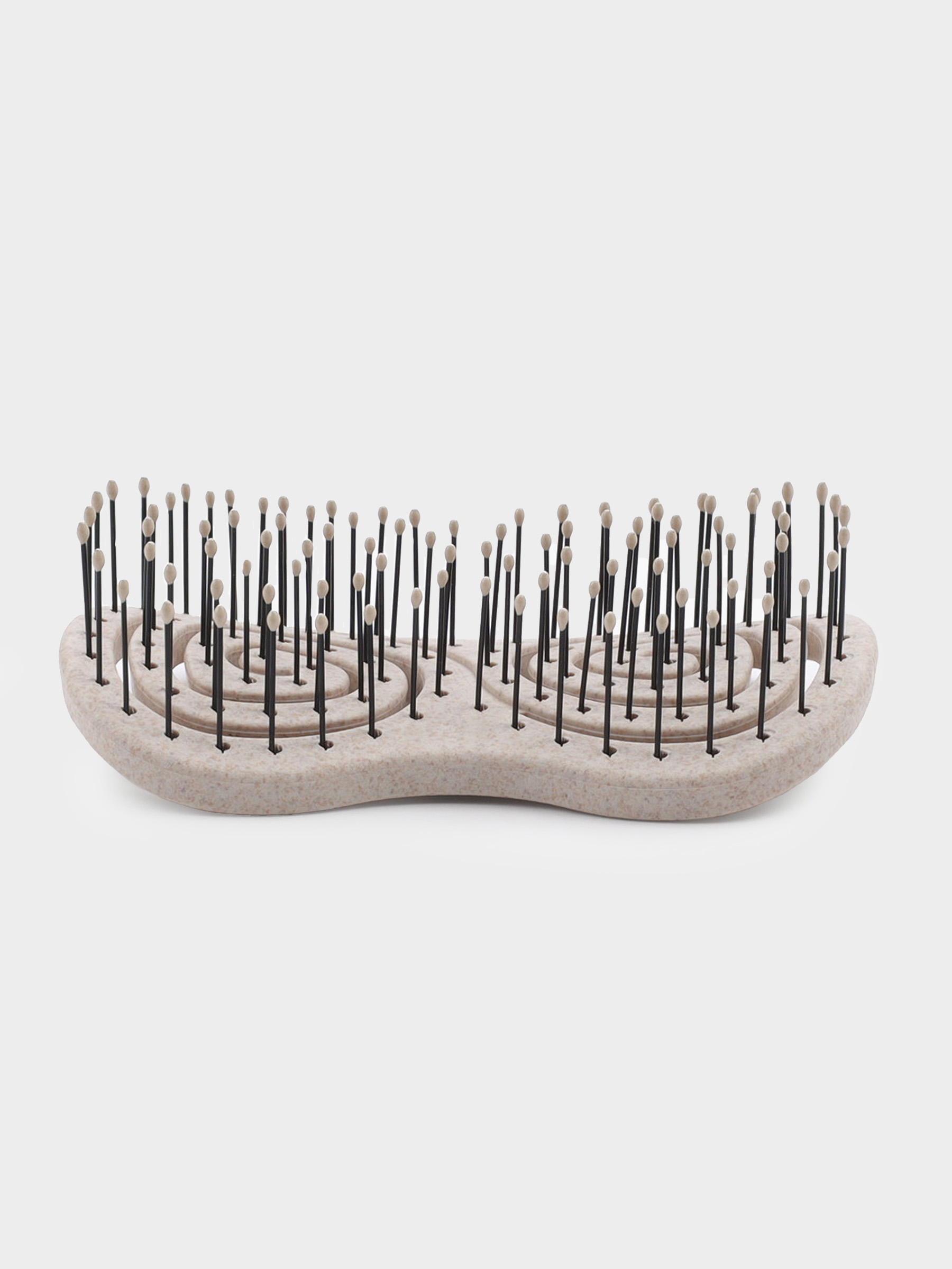 Hair massage comb, 9 cm, travel, vegetable fiber / plastic, beige, Zipo, image-2